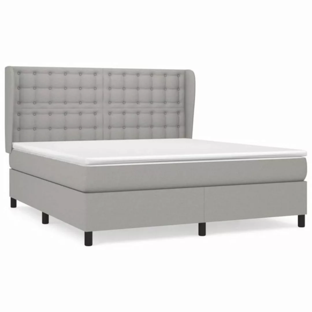 furnicato Bett Boxspringbett mit Matratze Hellgrau 160x200 cm Stoff günstig online kaufen