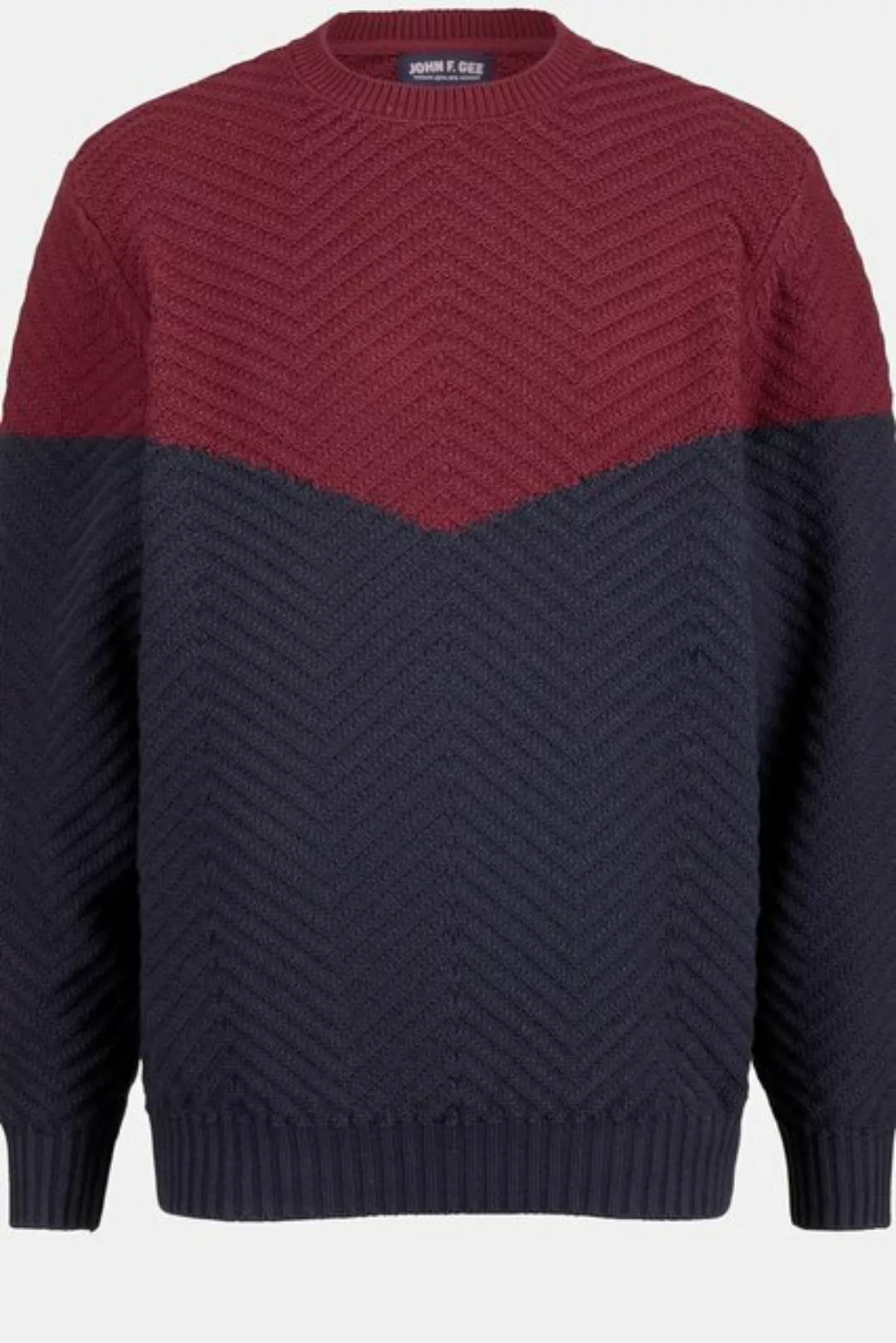 John F. Gee Rundhalspullover Pullover mit modernem Color Blocking günstig online kaufen