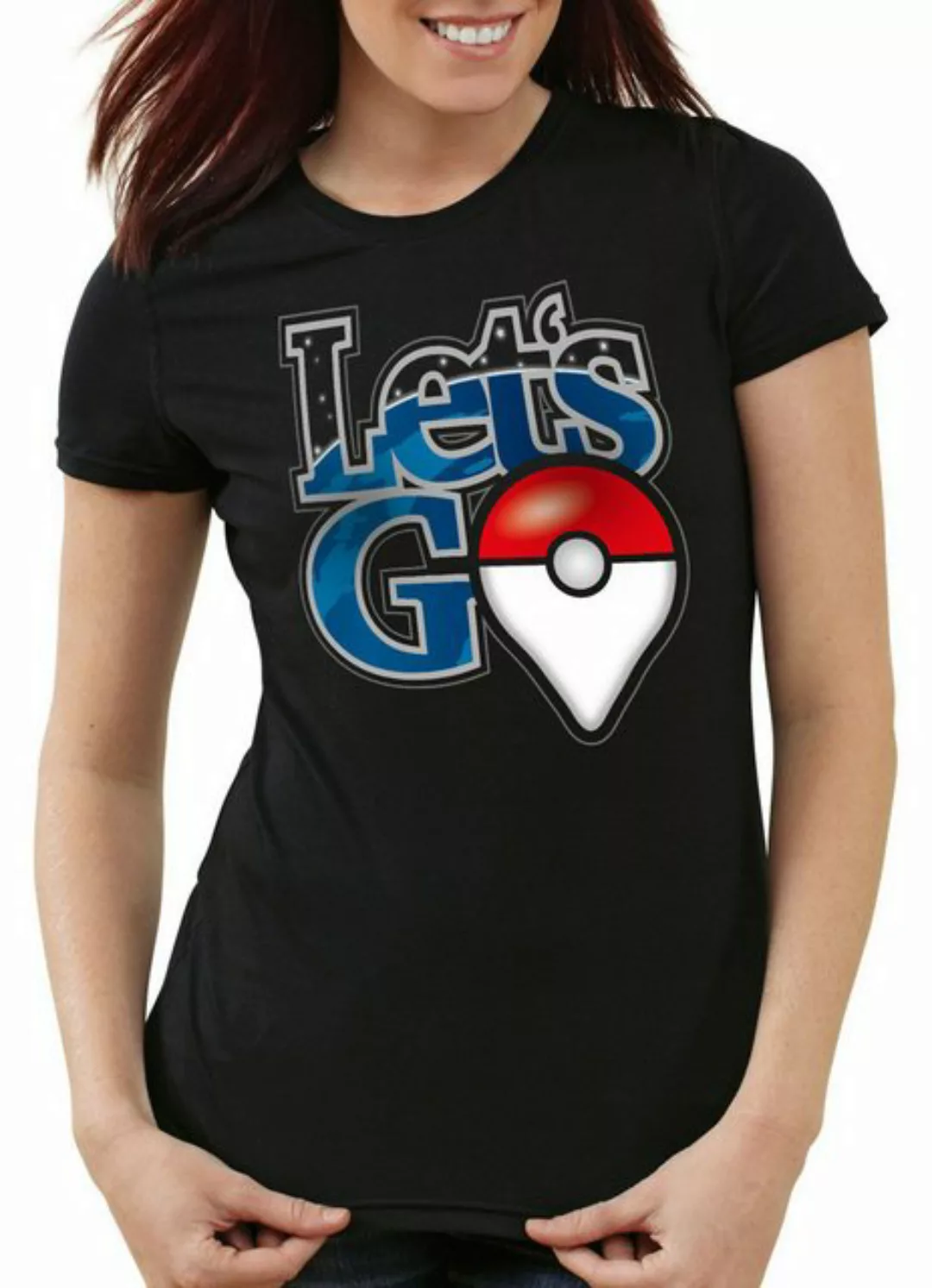 style3 T-Shirt Let's Go Pokéball monster spiel online pokemon günstig online kaufen