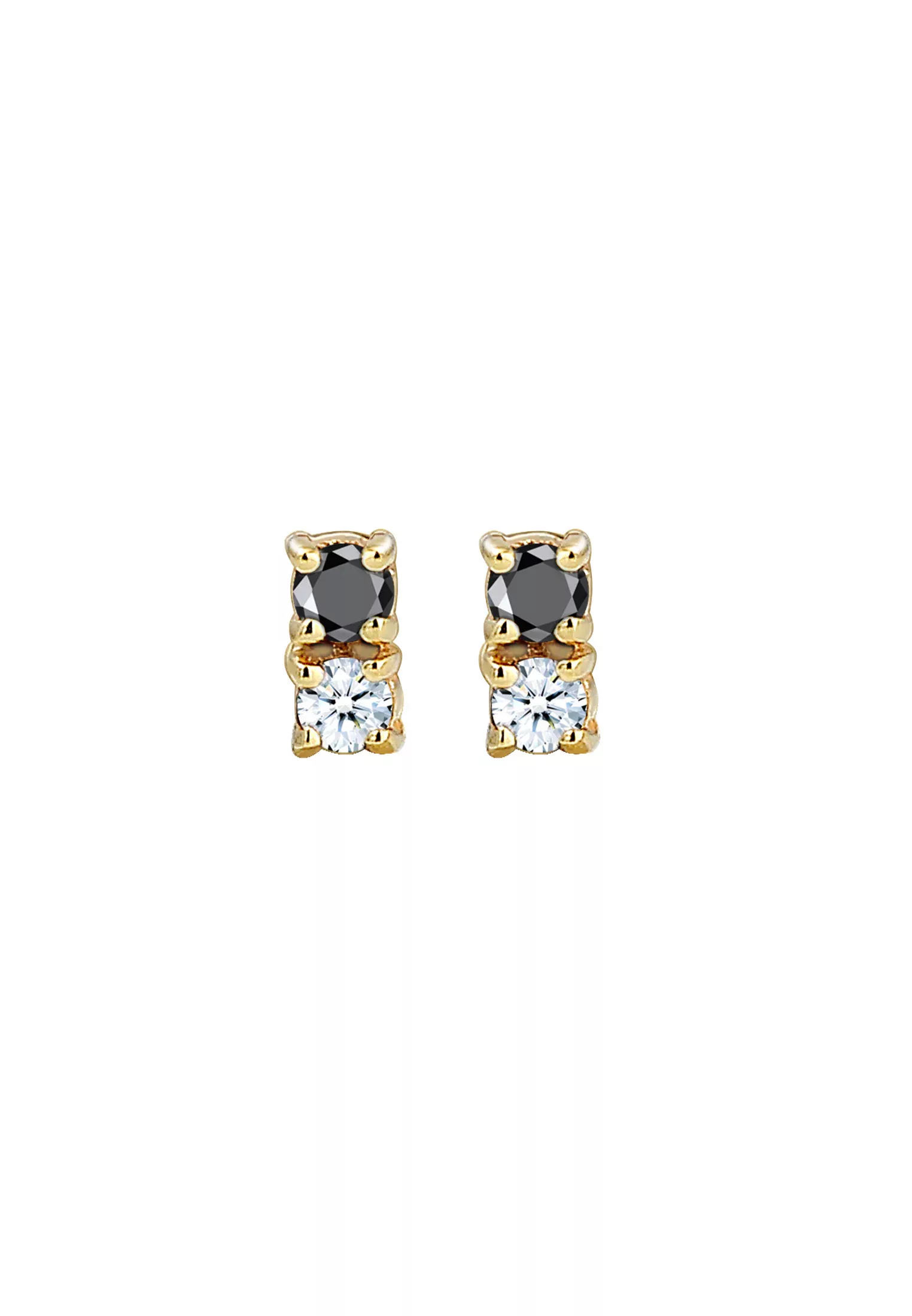 Elli DIAMONDS Paar Ohrstecker »Bi-Color Schwarz Weiß Diamant (0.12 ct) 375e günstig online kaufen