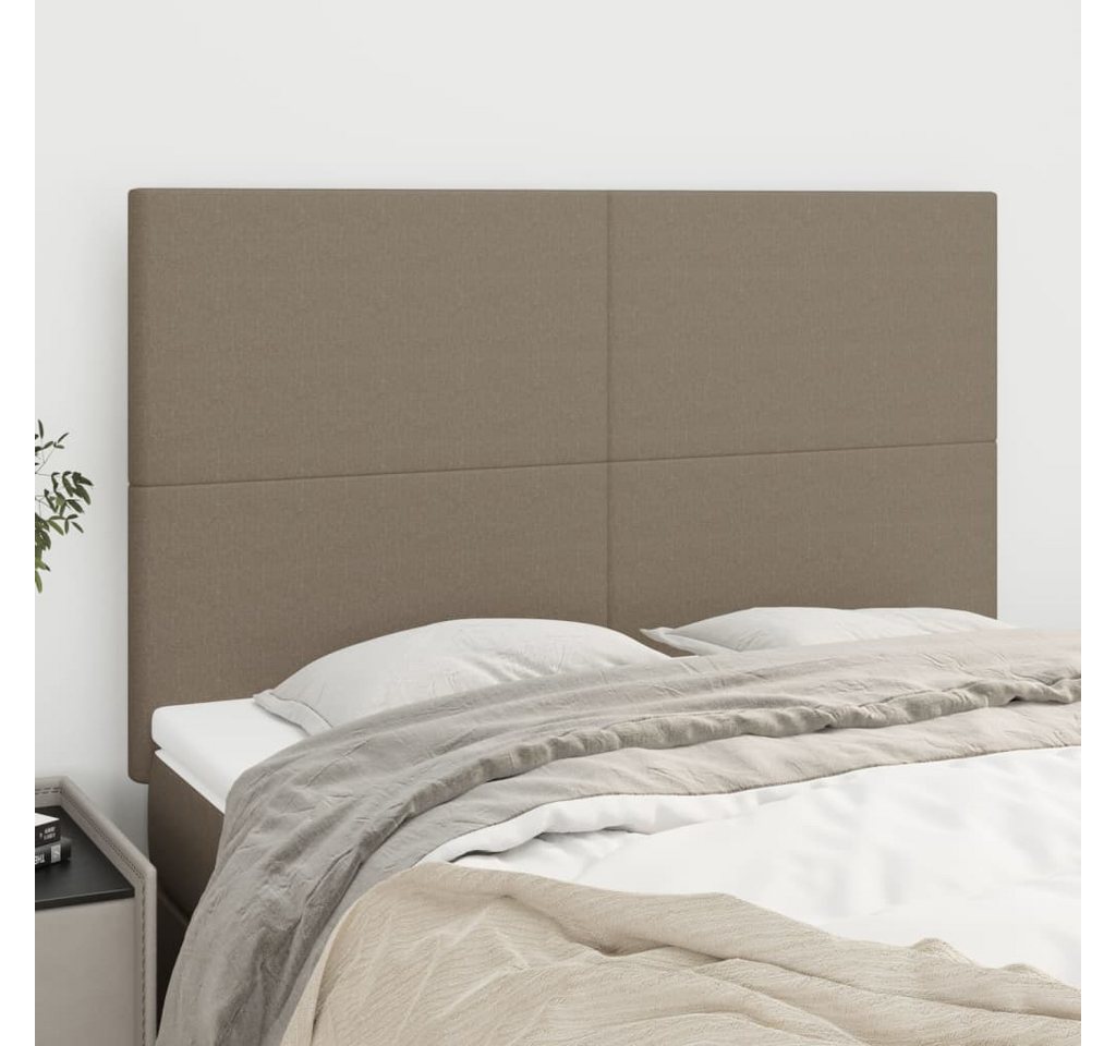 vidaXL Bett, Kopfteile 4 Stk. Taupe 72x5x78/88 cm Stoff günstig online kaufen