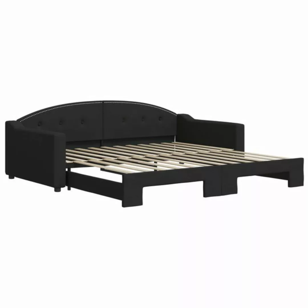 vidaXL Gästebett Gästebett Tagesbett Ausziehbar Schwarz 100x200 cm Stoff Be günstig online kaufen