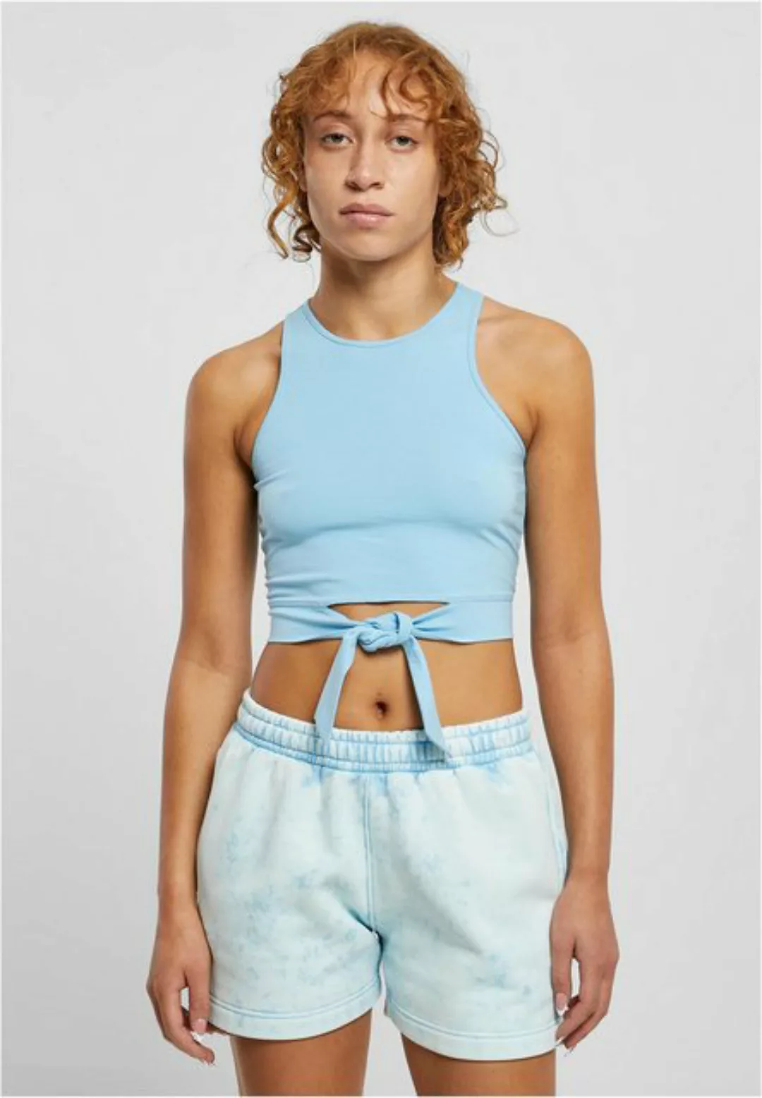 URBAN CLASSICS T-Shirt TB6048 - Ladies Cropped Knot Top balticblue XL günstig online kaufen