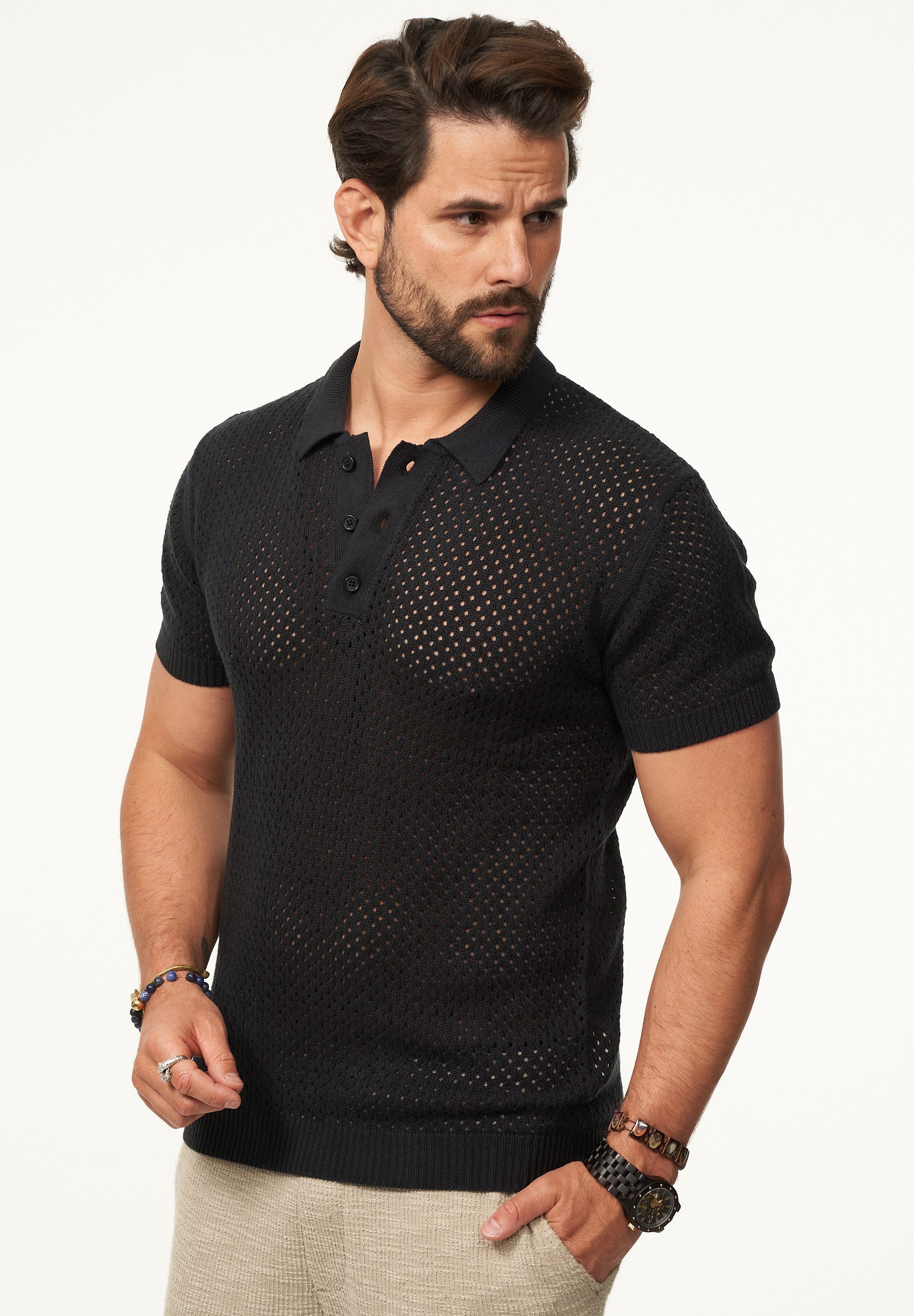SOULSTAR Poloshirt im luftigen Crochet Summer-Stil günstig online kaufen