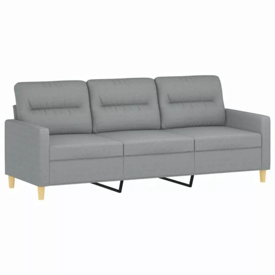 vidaXL Sofa 3-Sitzer-Sofa Hellgrau 180 cm Stoff günstig online kaufen