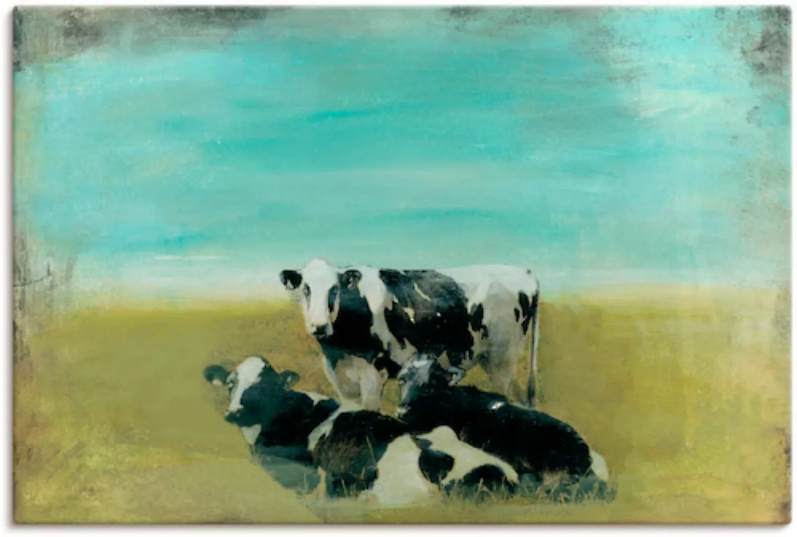 Artland Leinwandbild "Kühe auf der Weide III", Haustiere, (1 St.), auf Keil günstig online kaufen