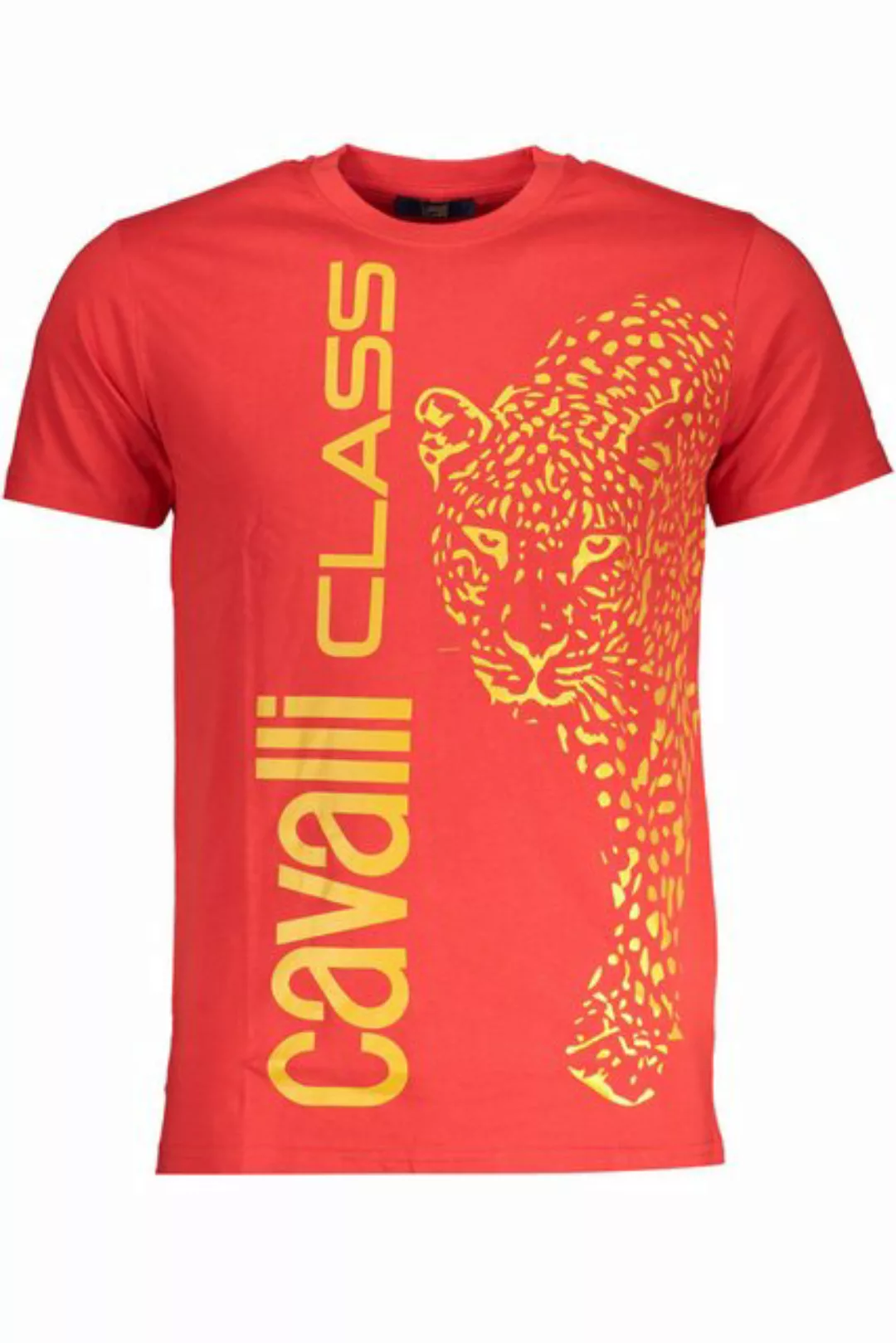 Cavalli Class T-Shirt Stylisches Herren Kurzarm T-Shirt Rot mit Druck & günstig online kaufen