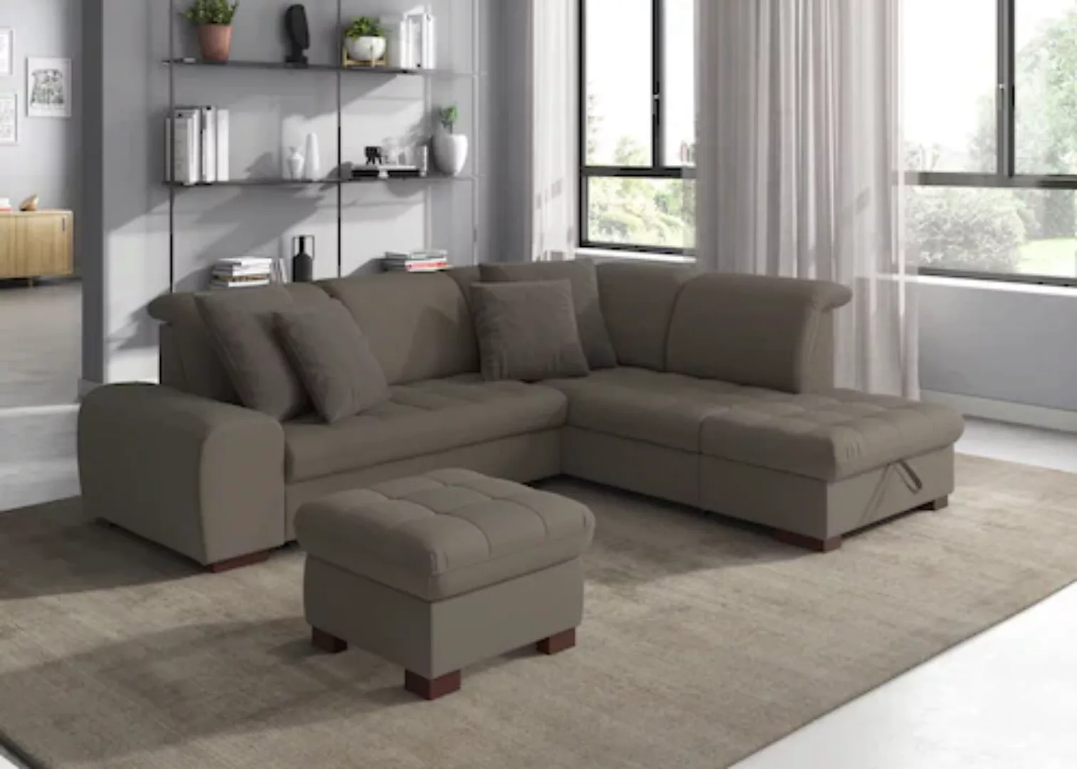 sit&more Ecksofa »Luxor L-Form«, wahlweise mit Bettfunktion, Stauraum und K günstig online kaufen
