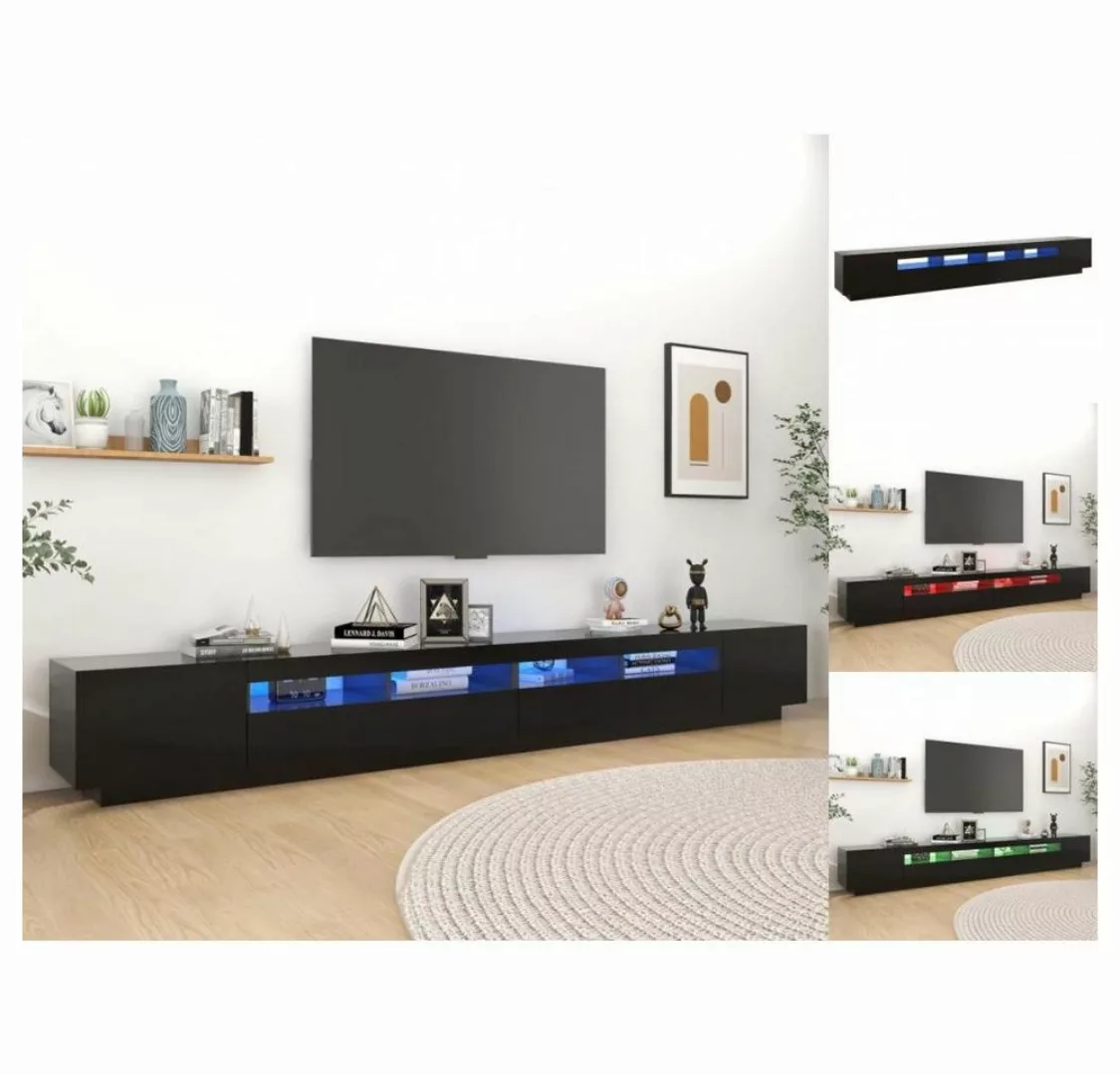 vidaXL TV-Schrank TV-Schrank mit LED-Leuchten Schwarz 300x35x40 cm Lowboard günstig online kaufen