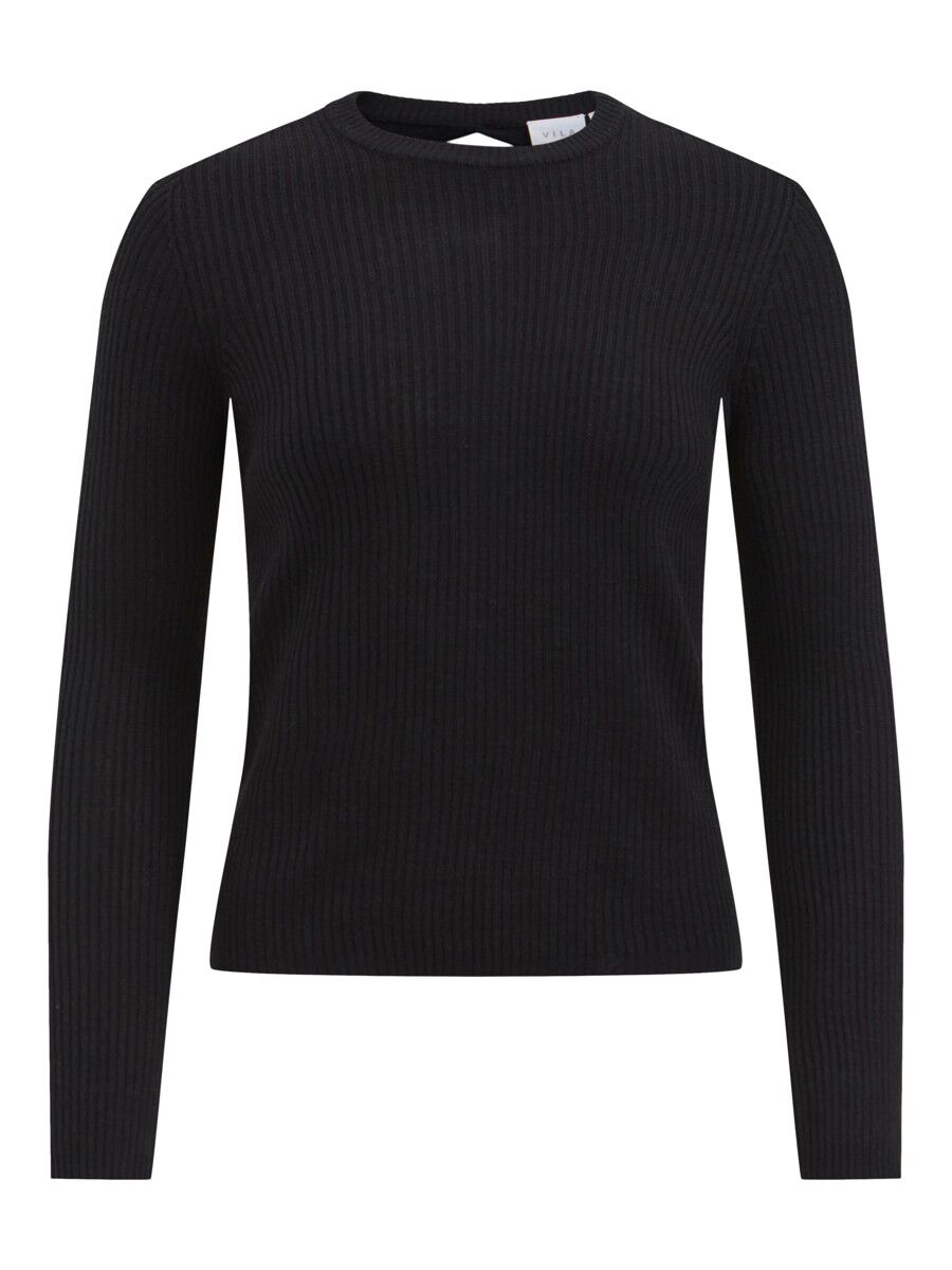 VILA Rückenfreies Strickpullover Damen Schwarz günstig online kaufen