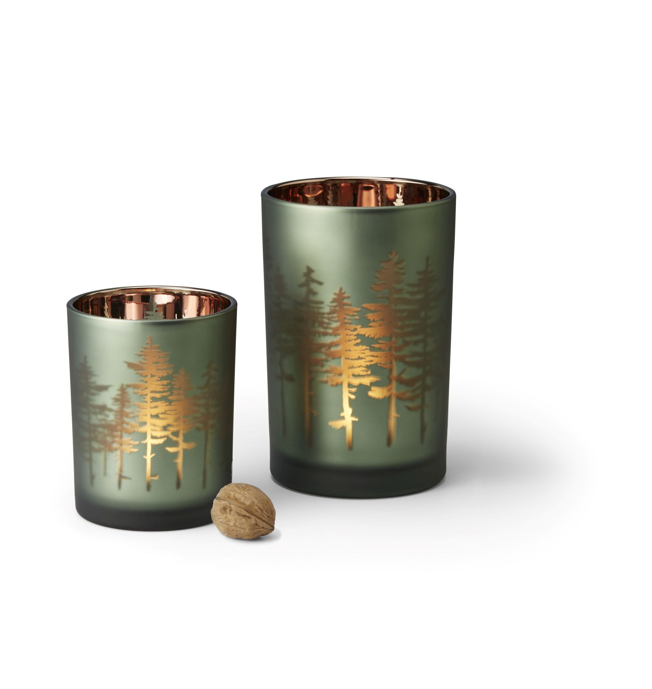 Foree grünes Windlicht - Wald Design Ø 10 cm, Höhe 13 cm günstig online kaufen