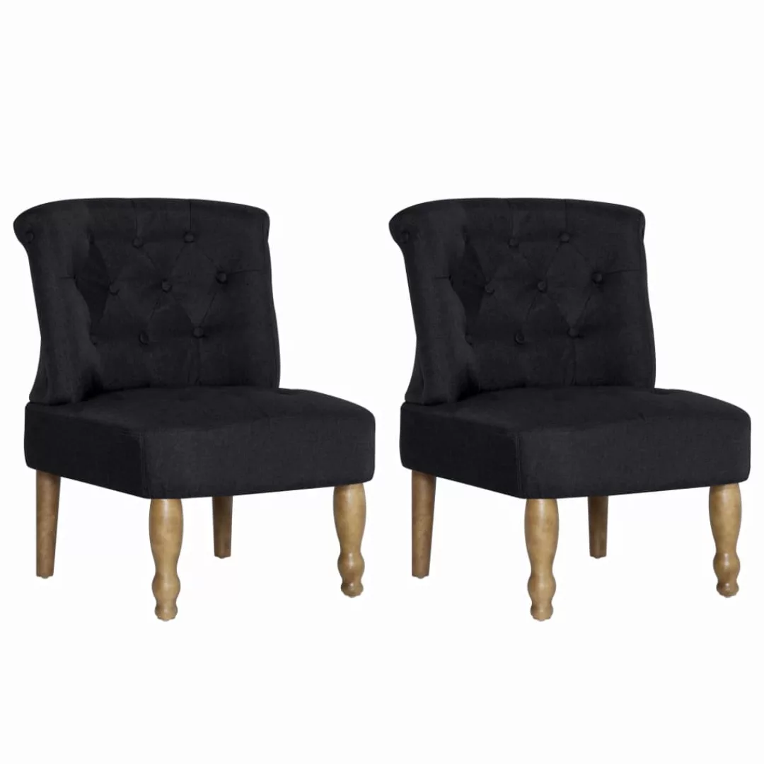 Französische Stühle 2 Stk. Schwarz Stoff günstig online kaufen