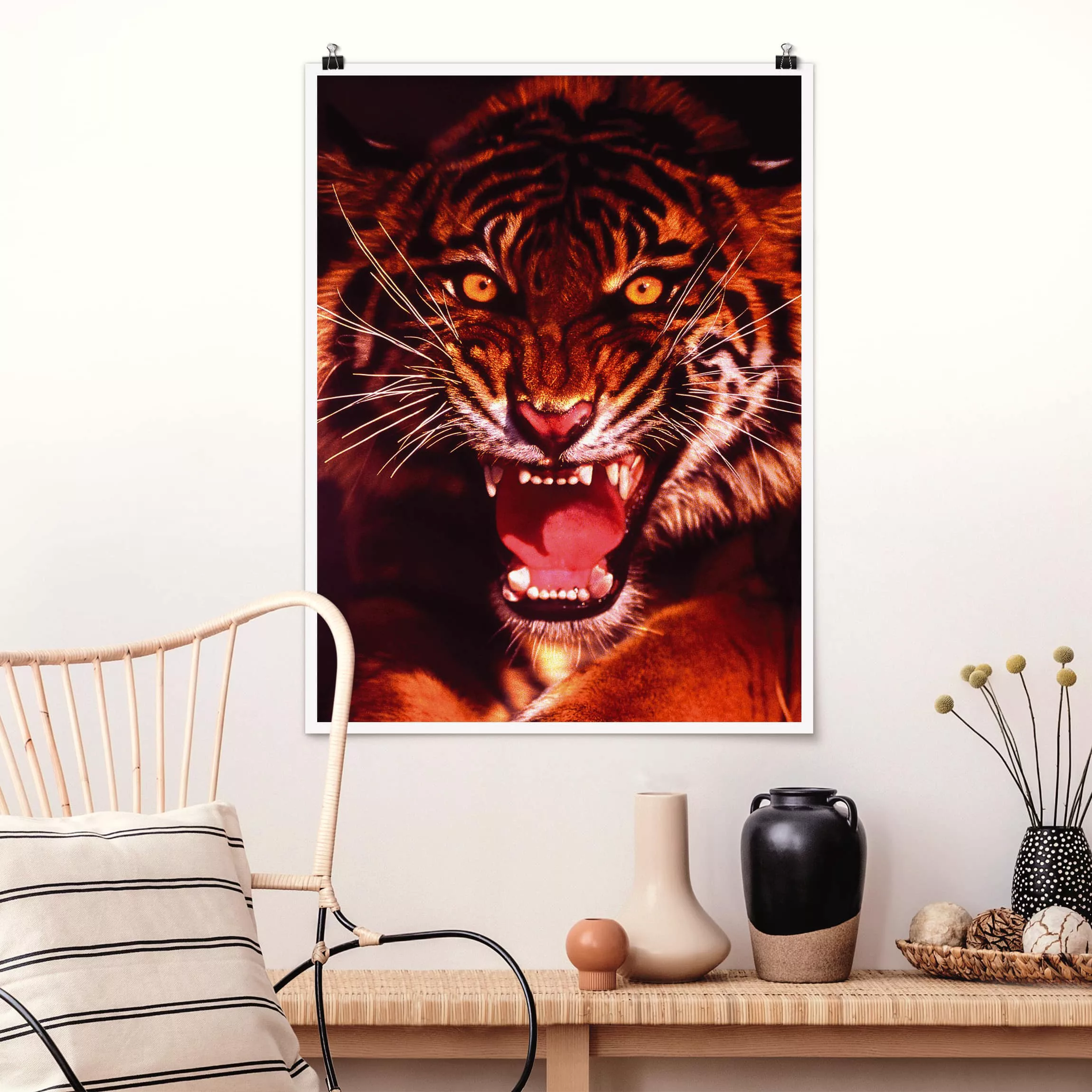 Poster Tiere - Hochformat Wilder Tiger günstig online kaufen