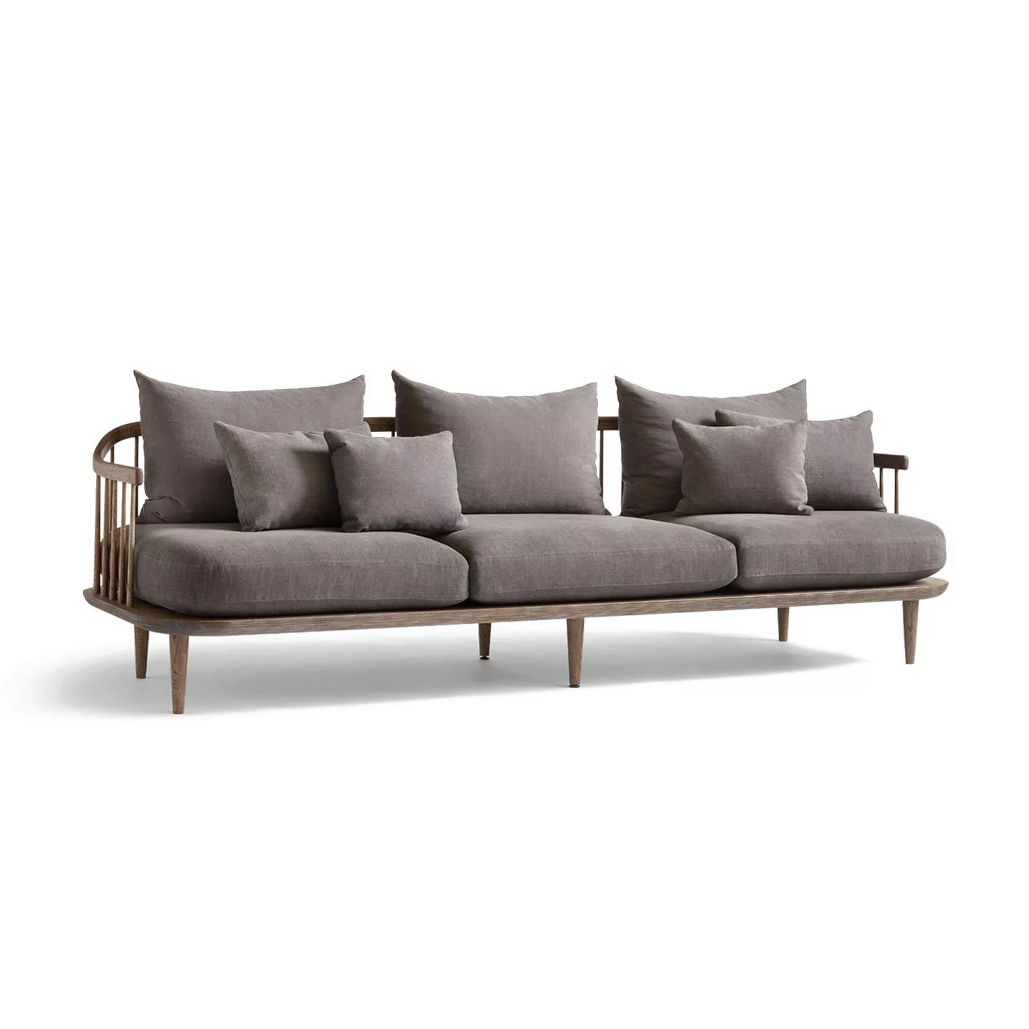 &Tradition - FLY SC12 3-Sitzer Sofa - grau/Stoff Hot Madison 093/Gestell ge günstig online kaufen