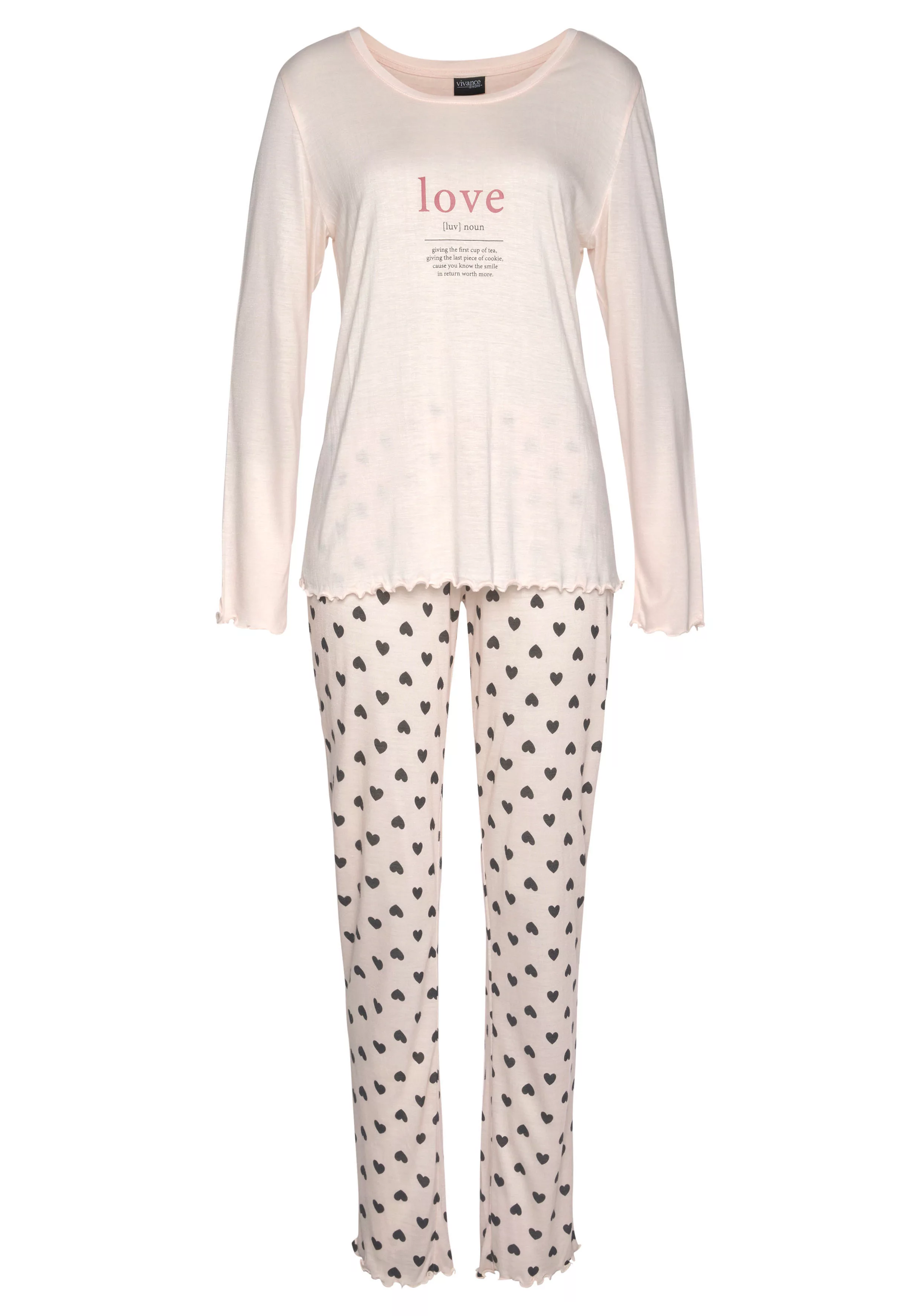 Vivance Dreams Pyjama, (2 tlg.), mit femininem Druckmuster günstig online kaufen