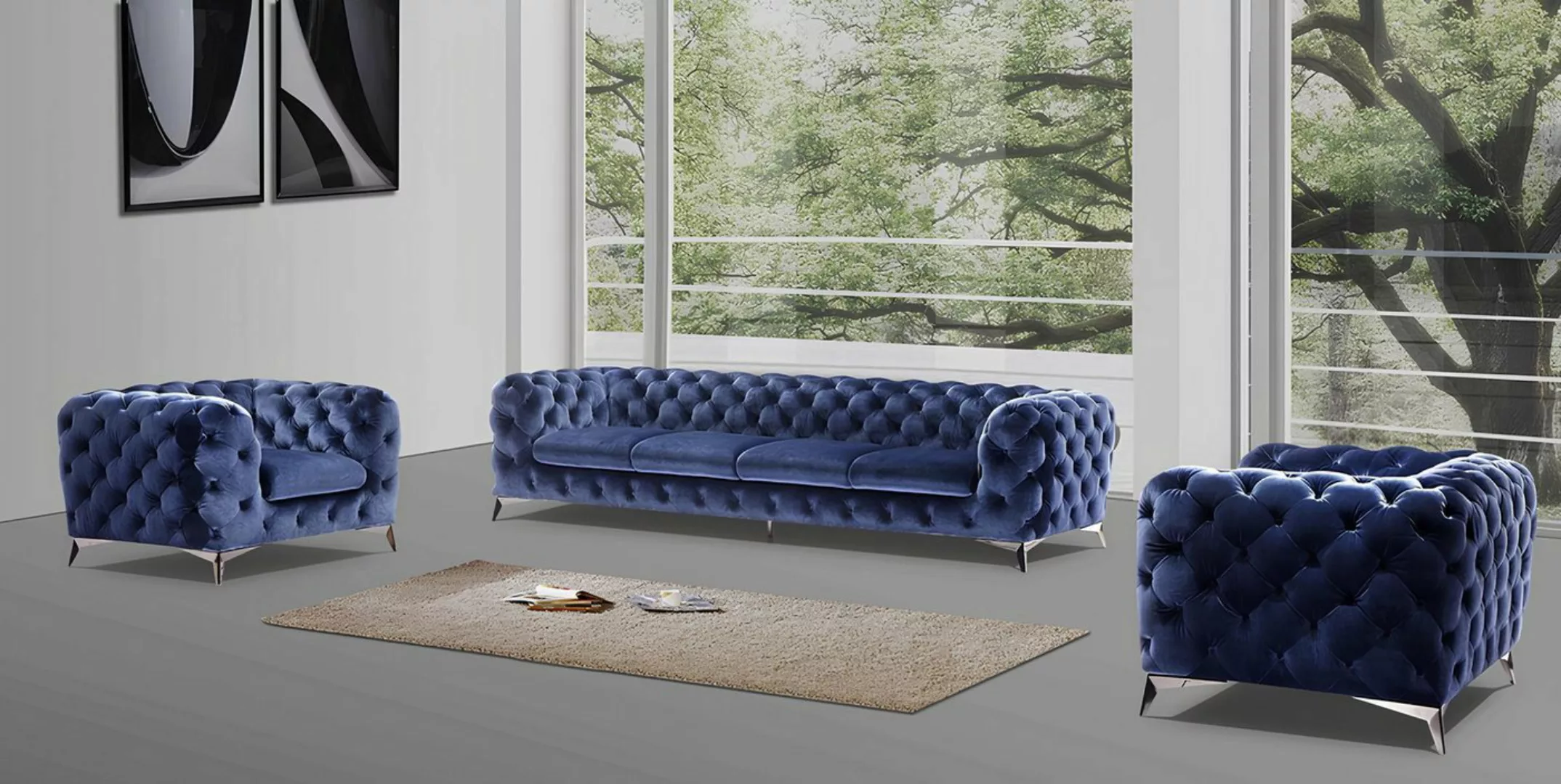 Xlmoebel Sofa Neues Designer-Sofa Chesterfield Couch mit XXL Polsterung und günstig online kaufen