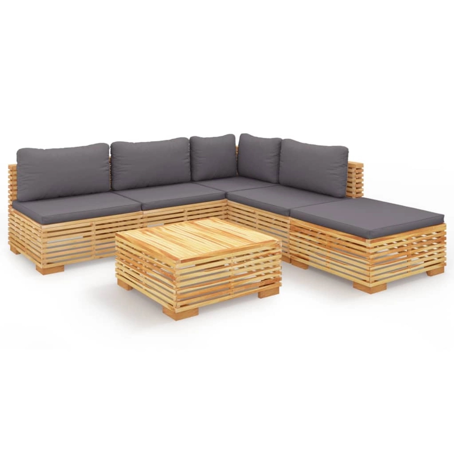 vidaXL 6-tlg Garten-Lounge-Set mit Kissen Massivholz Teak Modell 6 günstig online kaufen