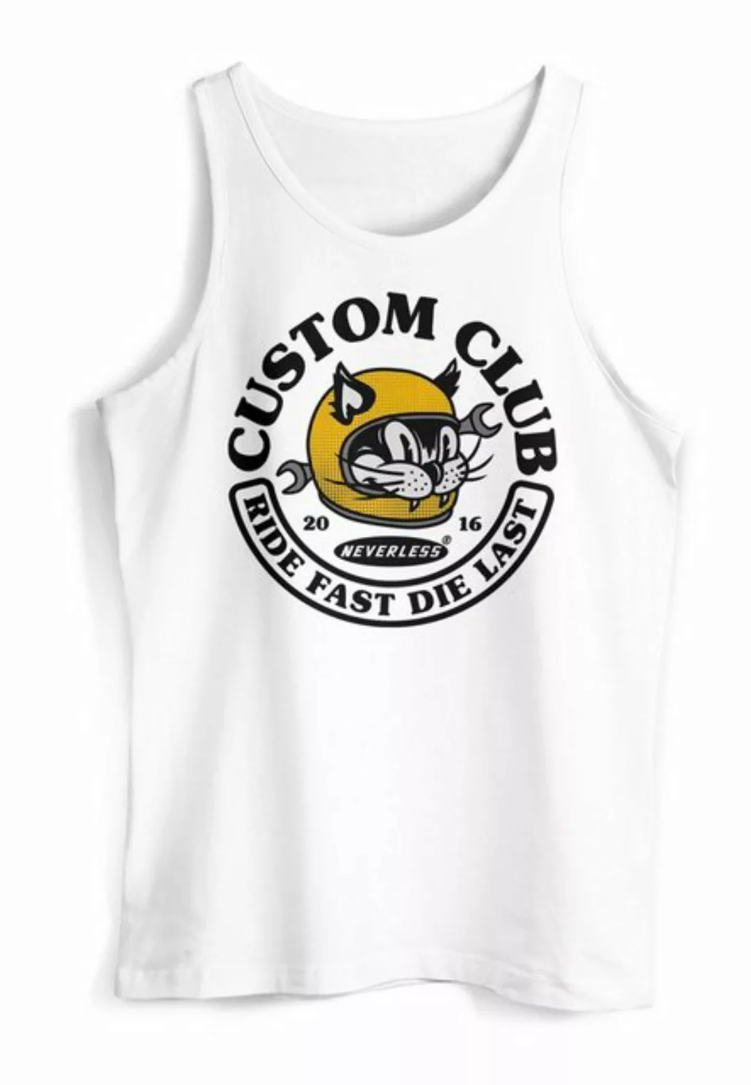 Neverless Tanktop Herren Tank-Top Biker Motiv Racing Cat Schriftzug Ride Fa günstig online kaufen