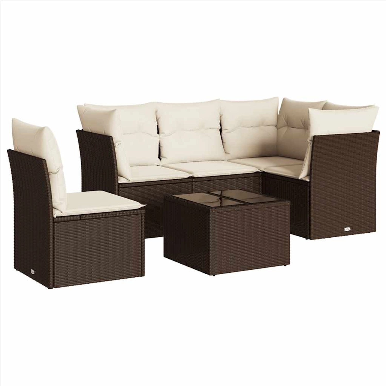 vidaXL 6-Tlg Garten-Sofagarnitur mit Kissen Braun Poly Rattan 3217653 günstig online kaufen