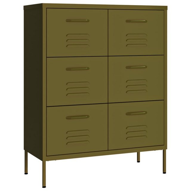 vidaXL Aktenschrank Aktenschrank Schubladenschrank Olivgrün 80x35x101,5 cm günstig online kaufen