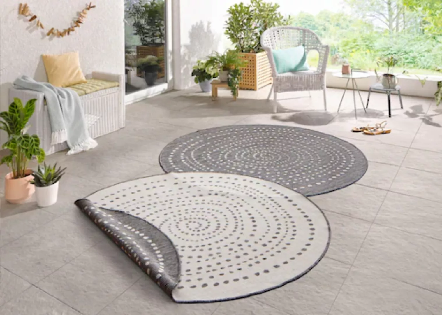 NORTHRUGS Teppich »Bali«, rund, In-& Outdoor, Wetterfest, Balkon, Garten, W günstig online kaufen