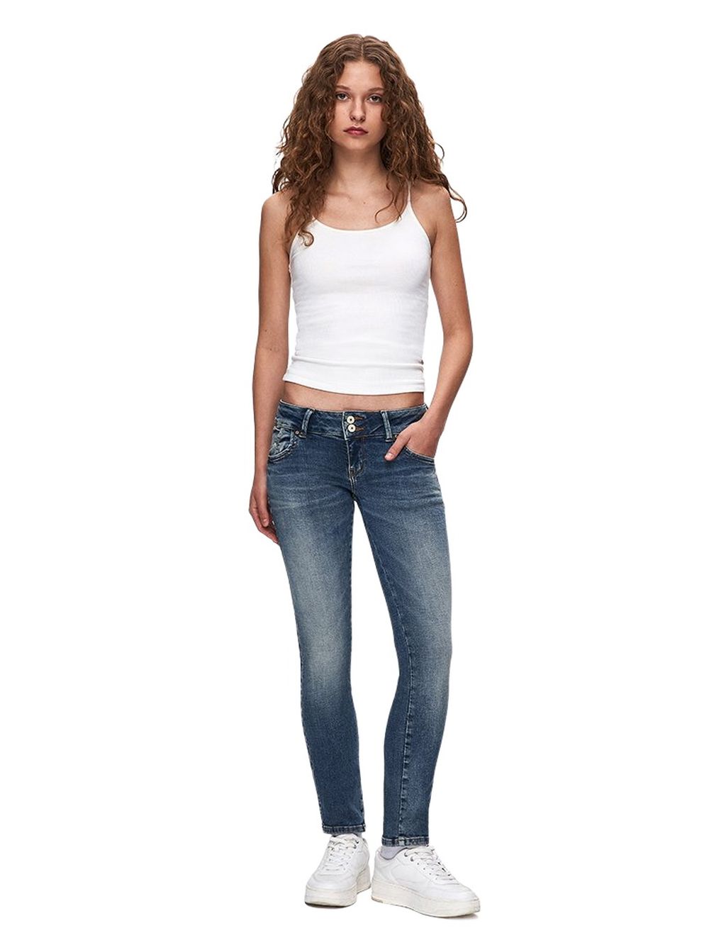 LTB Damen Jeans MOLLY 200 Low Waist - Slim Fit - Blau günstig online kaufen