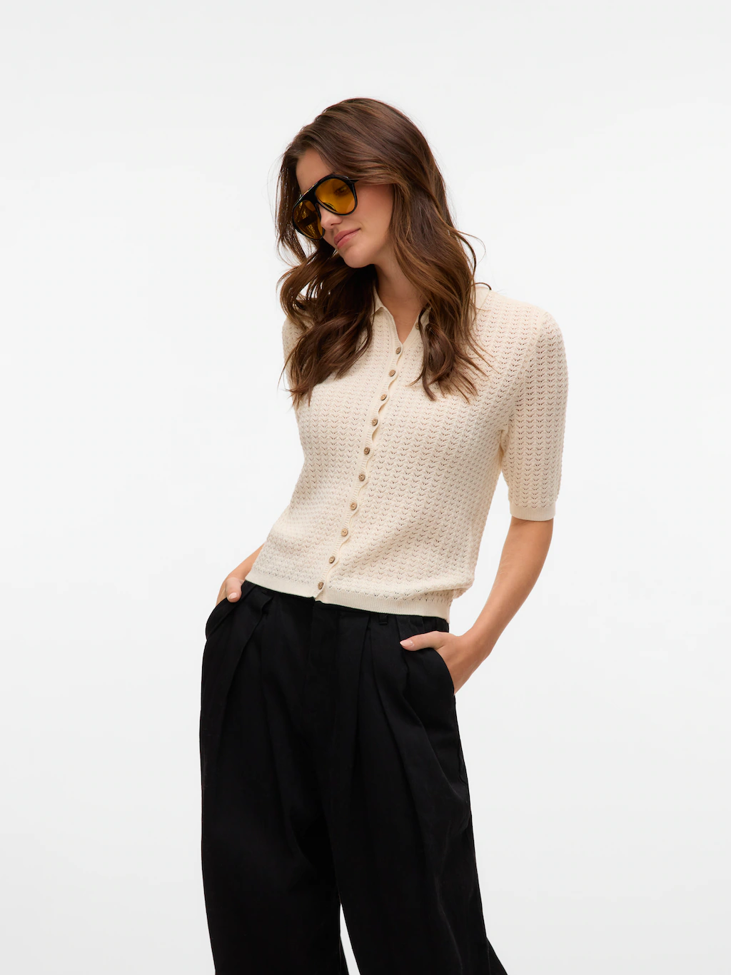 Vero Moda Strickjacke "VMPANAMA 2/4 KNIT CARDIGAN VMA NOOS", mit halbem Arm günstig online kaufen
