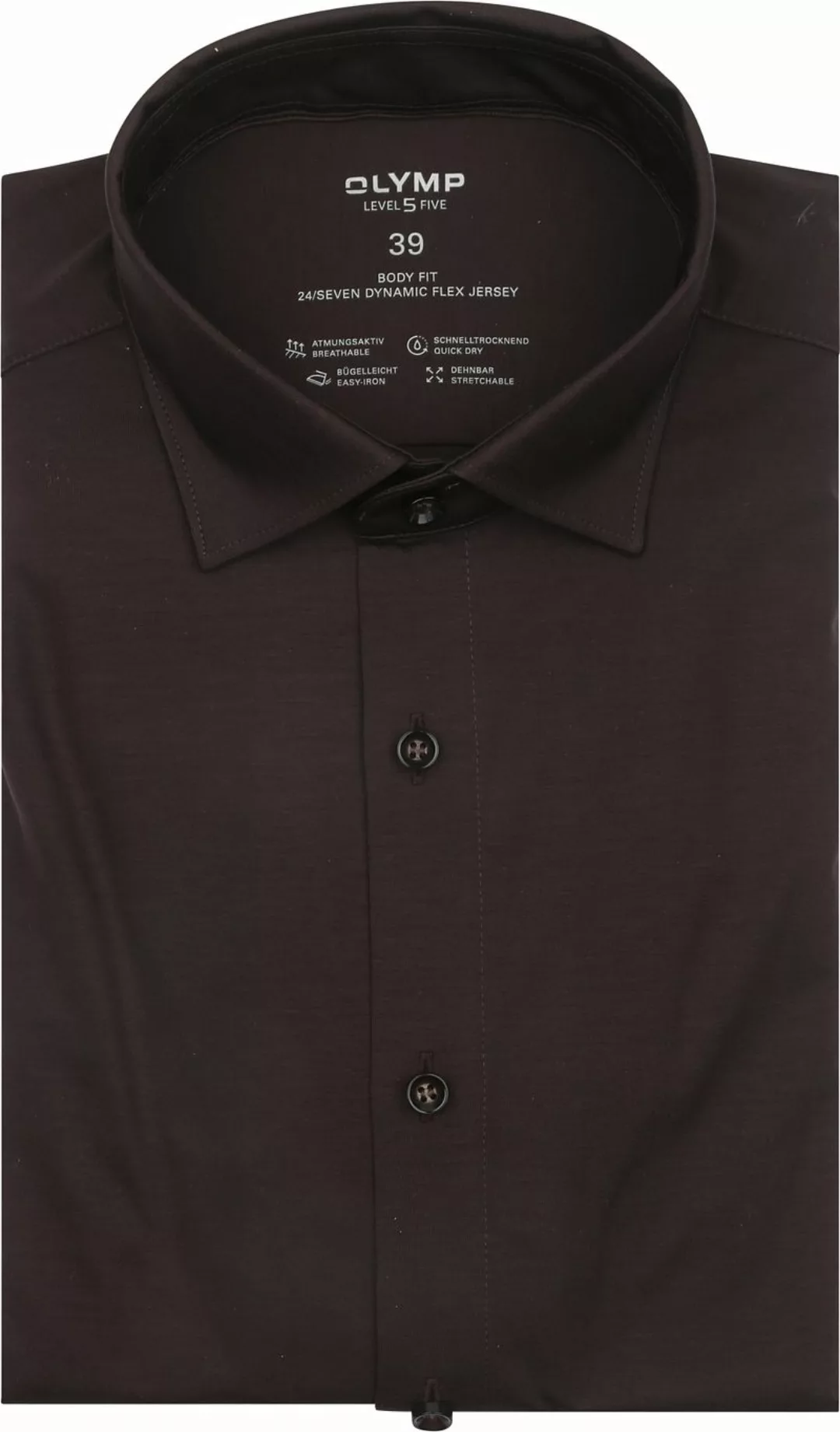 OLYMP Hemd Level 5 24/Seven Braun - Größe 38 günstig online kaufen