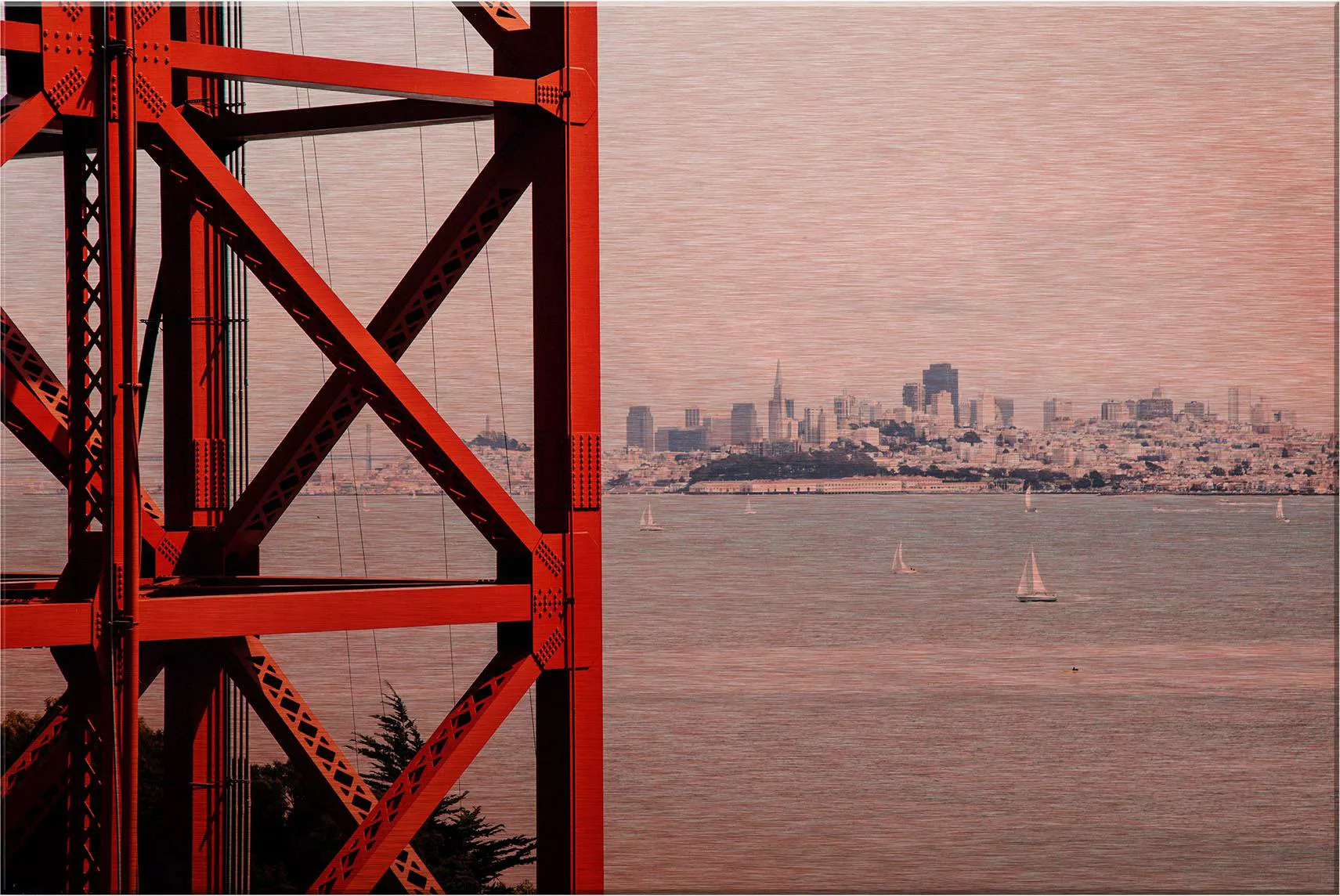 Wall-Art Metallbild "Vor den Toren von San Francisco", Autos, 60/40 cm günstig online kaufen