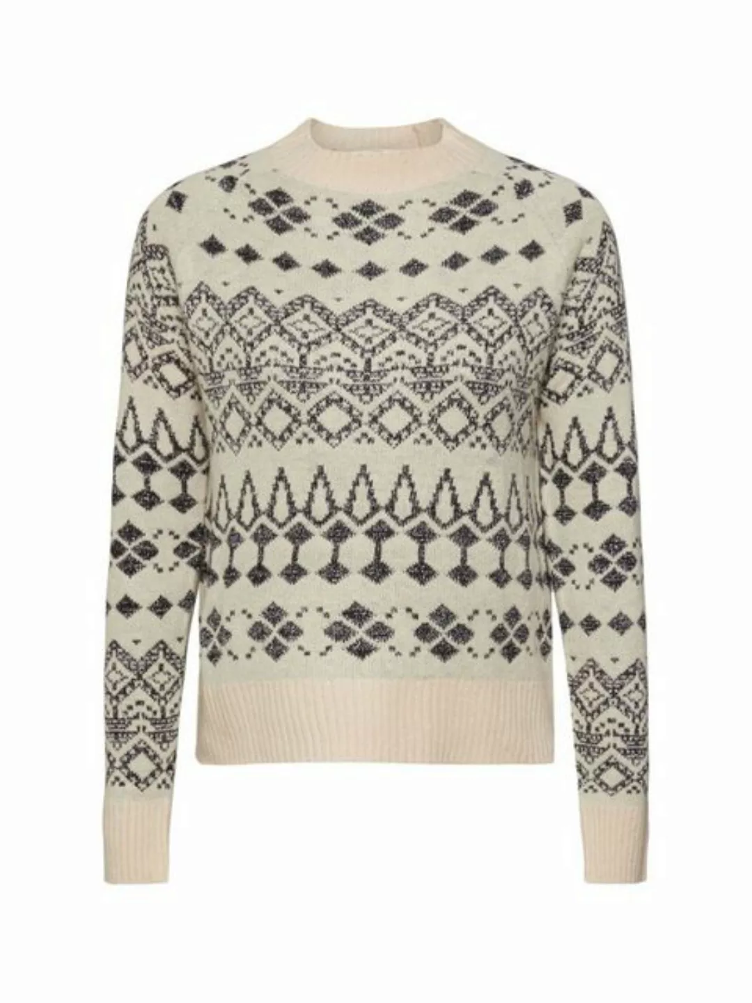 edc by Esprit Rundhalspullover Jacquard-Pullover mit Glitzereffekt günstig online kaufen