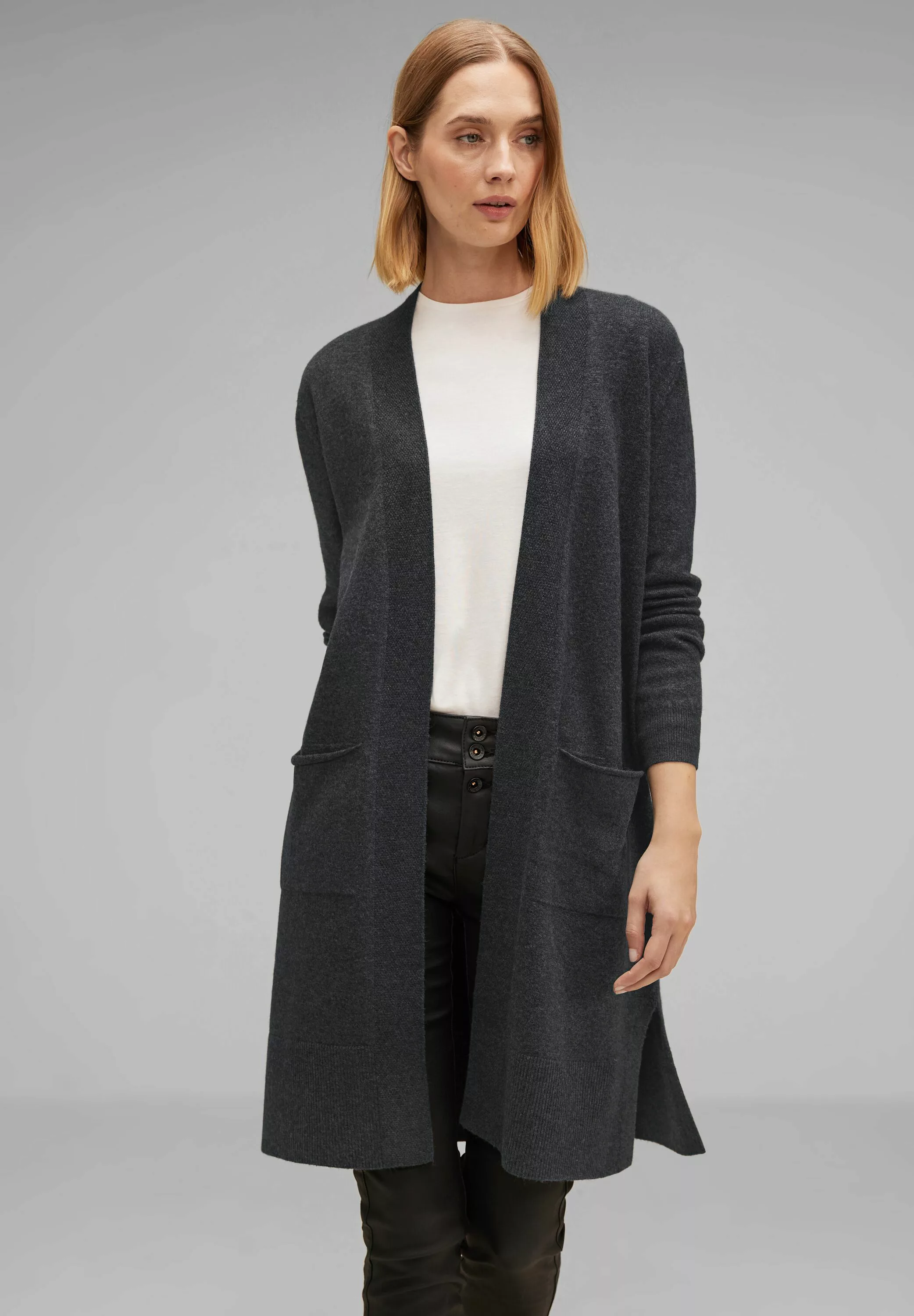 STREET ONE Cardigan Offener Long Cardigan Melange-Optik günstig online kaufen