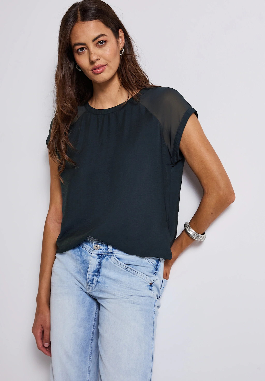 STREET ONE Kurzarmbluse – Blusenshirt mit günstig online kaufen