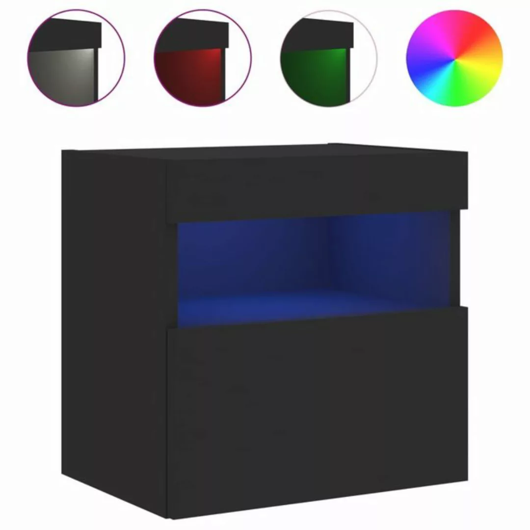 vidaXL Kleiderschrank TV-Wandschränke mit LED-Leuchten 2 Stk Schwarz 40x30x günstig online kaufen