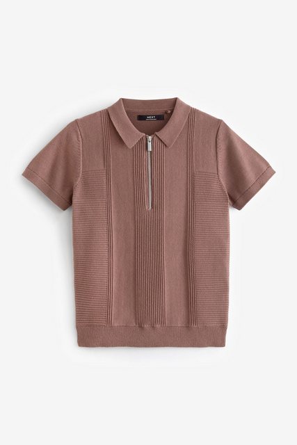 Next Polokragenpullover Strukturiertes Poloshirt mit Reißverschluss (1-tlg) günstig online kaufen