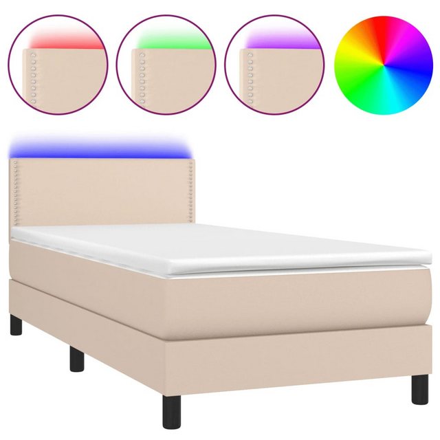 vidaXL Boxspringbett Bett Boxspringbett mit Matratze & LED Kunstleder (80 x günstig online kaufen