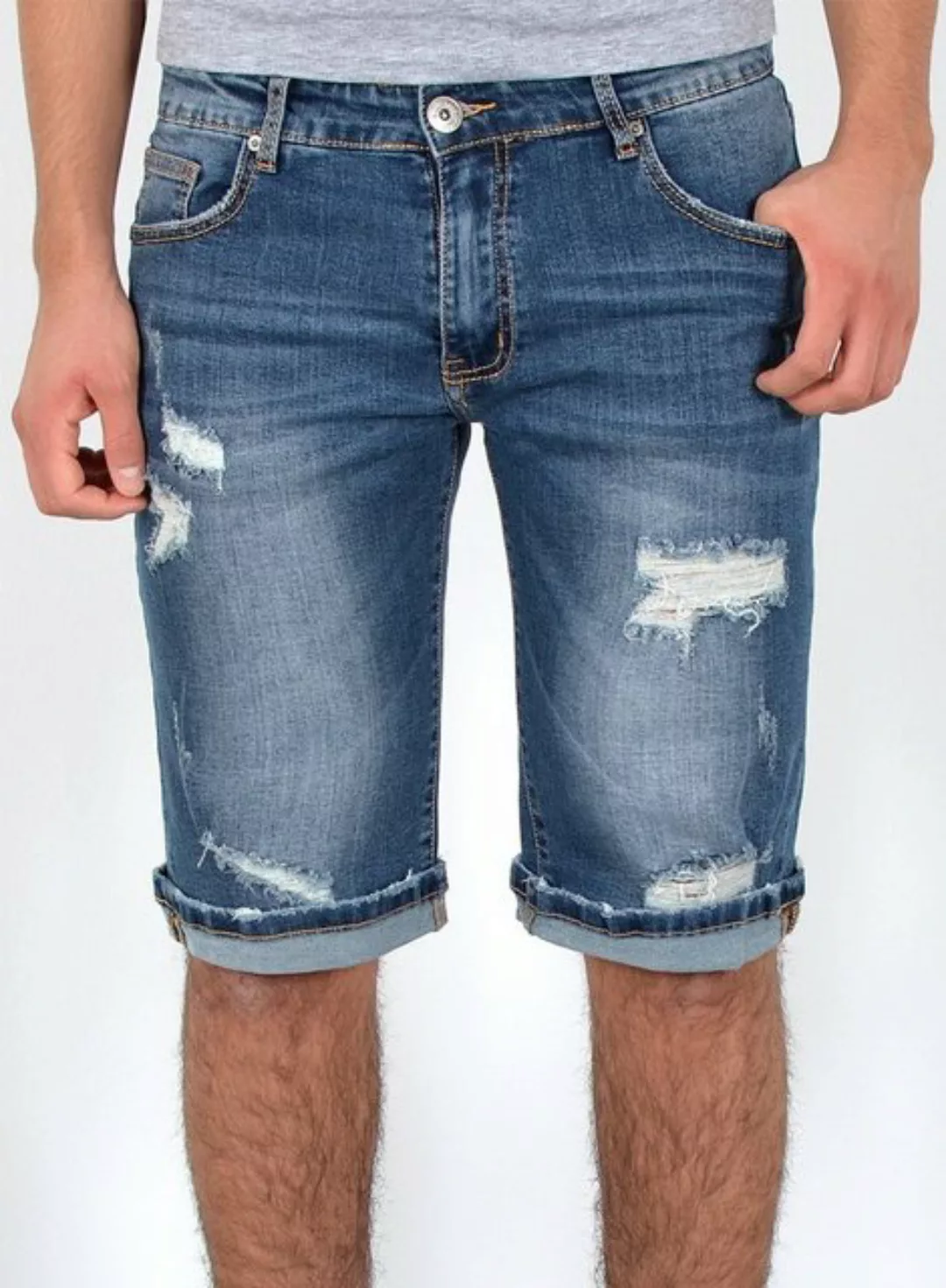 ESRA Jeansshorts Herren Sommerhose Jeans Shorts Herren Jeans-Shorts Stretch günstig online kaufen