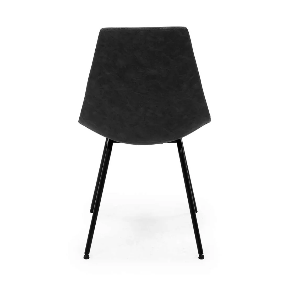 Esstisch Stühle in Schwarz Kunstleder modern (2er Set) günstig online kaufen