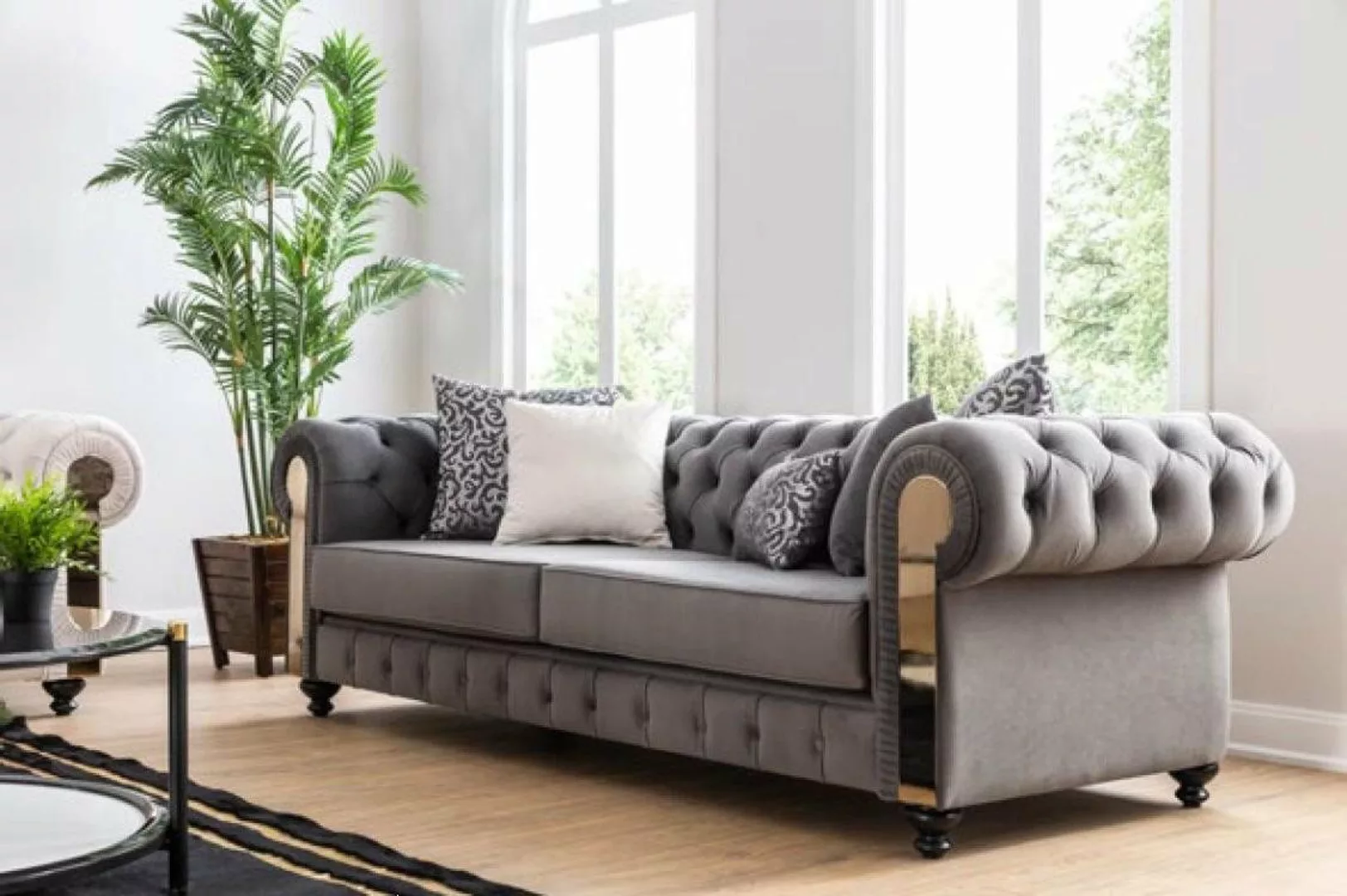 Xlmoebel Sofa Hochwertiges 3-Sitzer-Sofa für das Wohnzimmer in Grau im, Her günstig online kaufen