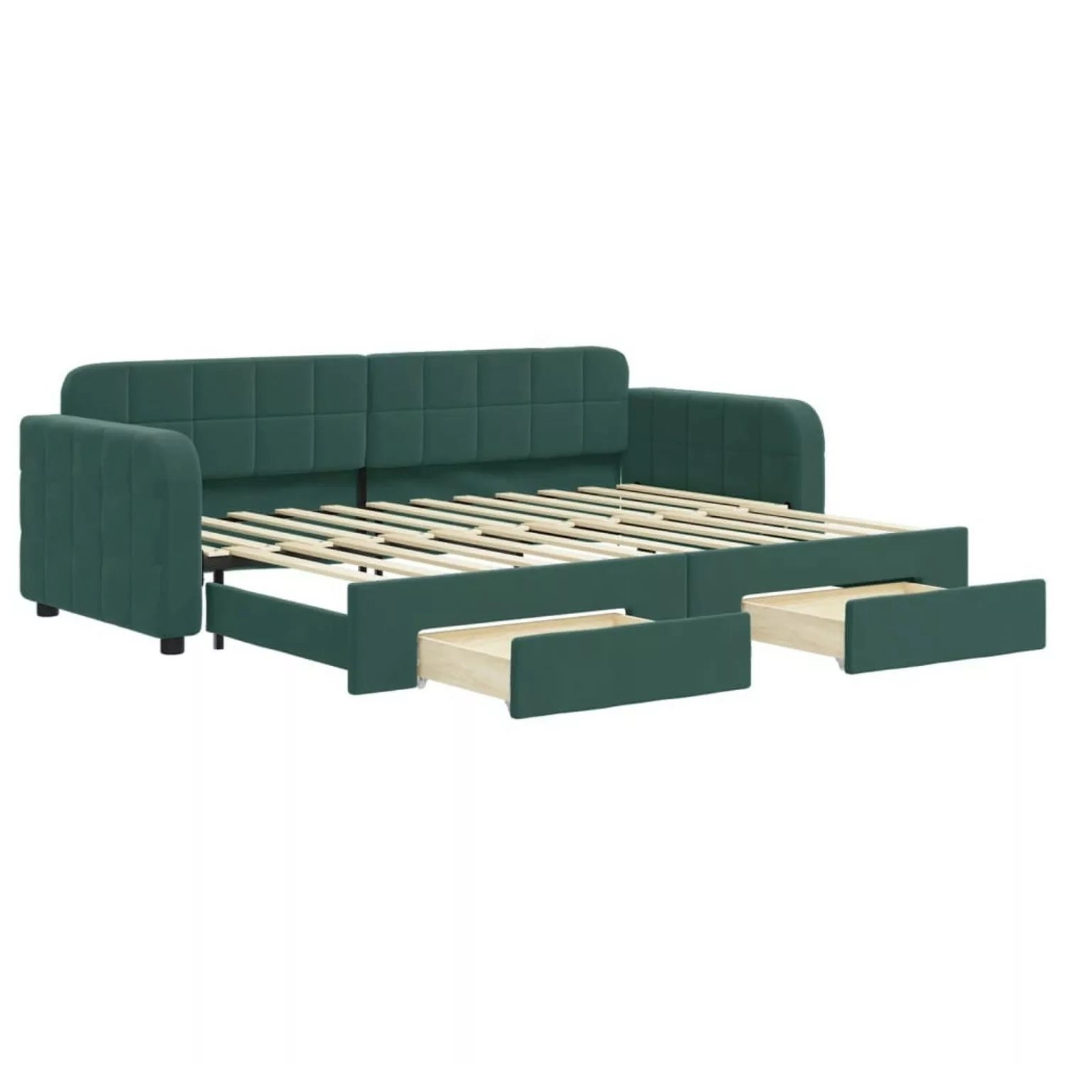 vidaXL Tagesbett Ausziehbar mit Schubladen Dunkelgrün 80x200 cm Samt1896654 günstig online kaufen