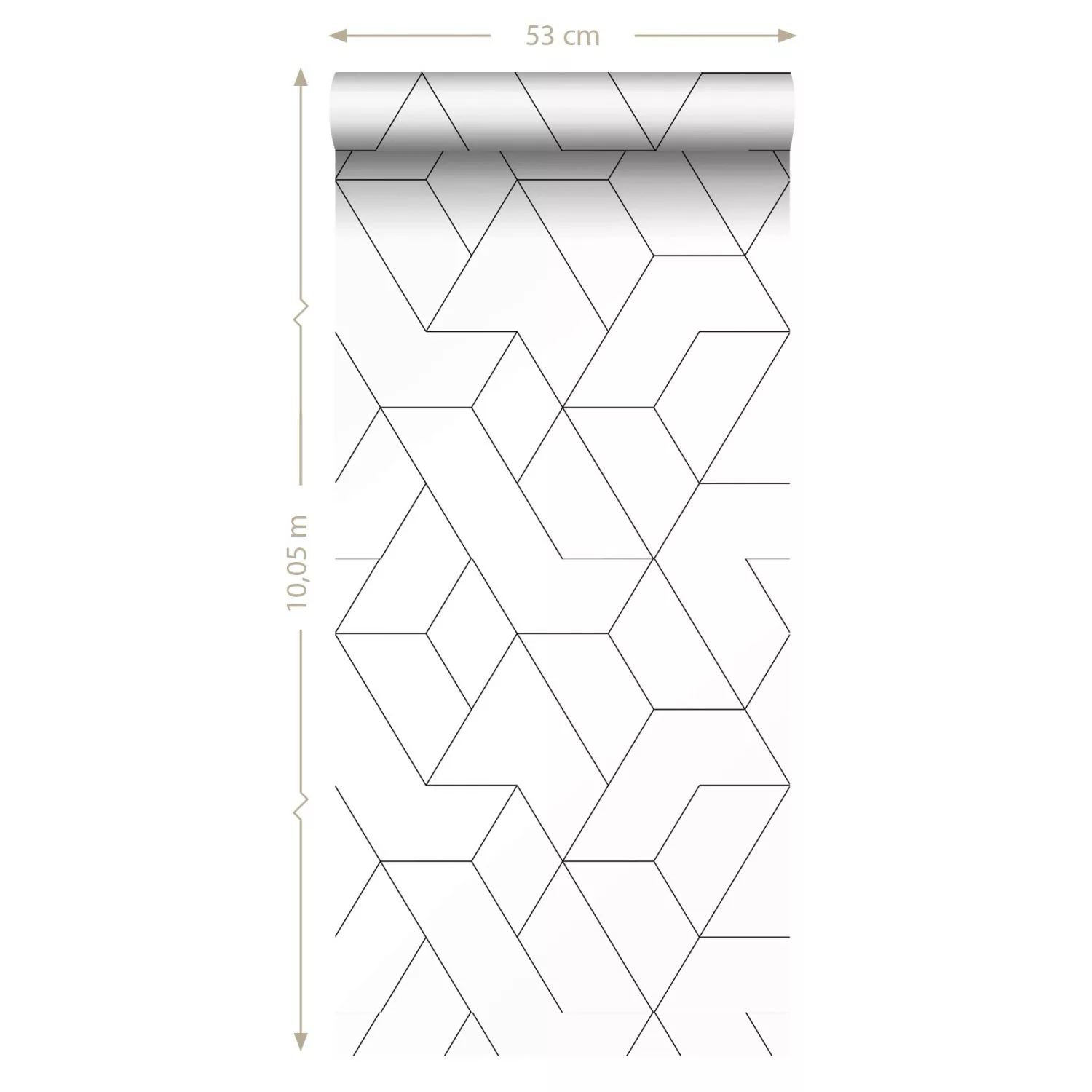 ESTAhome Tapete Grafische Linien Schwarz-Weiß 50 x 900 cm 139951 günstig online kaufen