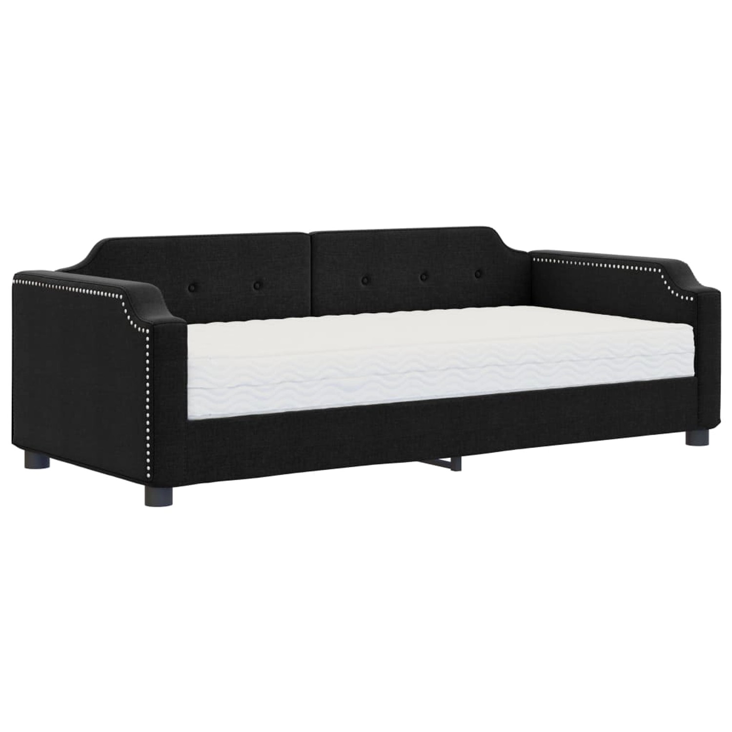 vidaXL Gästebett Gästebett Tagesbett mit Matratze Schwarz 80x200 cm Stoff B günstig online kaufen