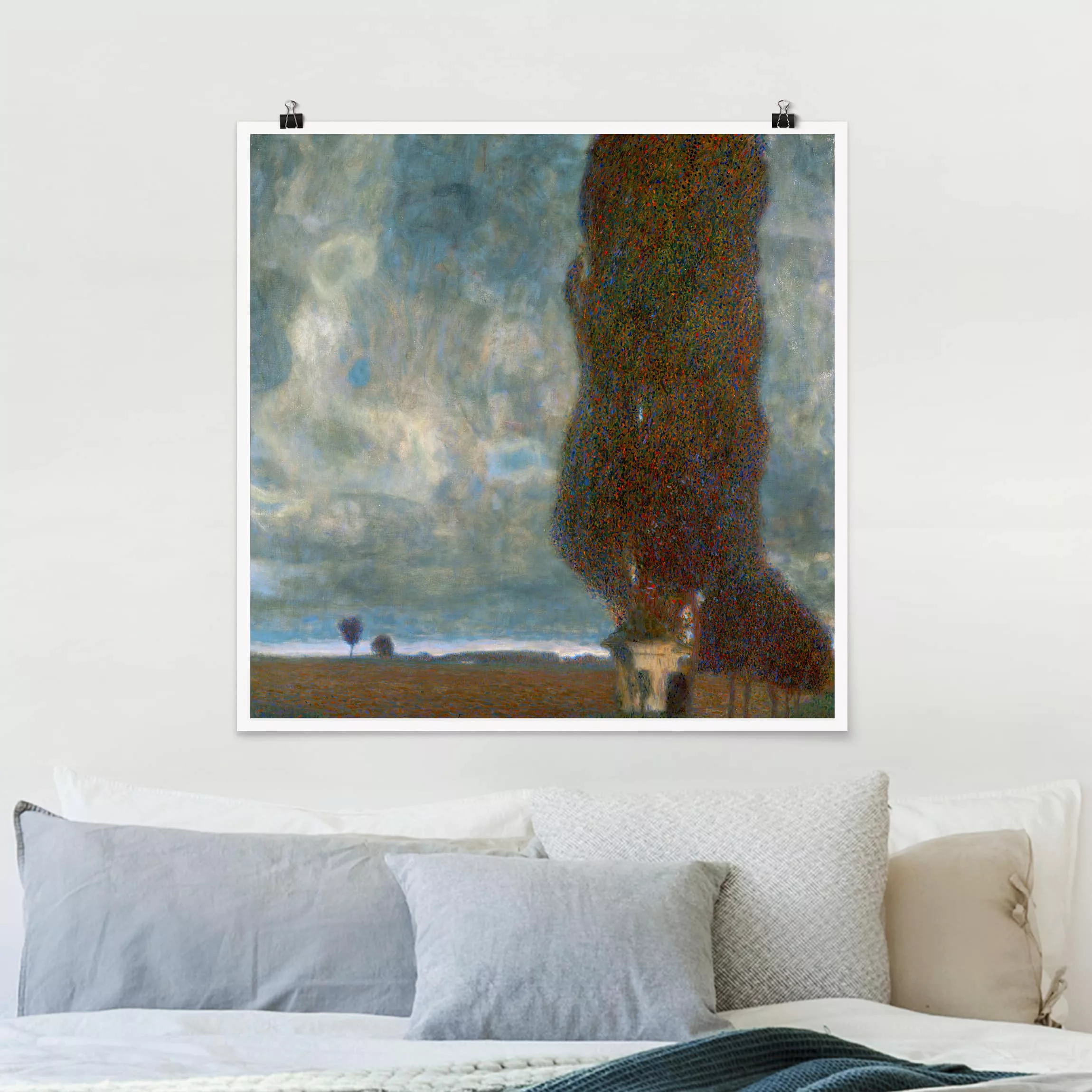 Poster Kunstdruck - Quadrat Gustav Klimt - Die große Pappel II günstig online kaufen