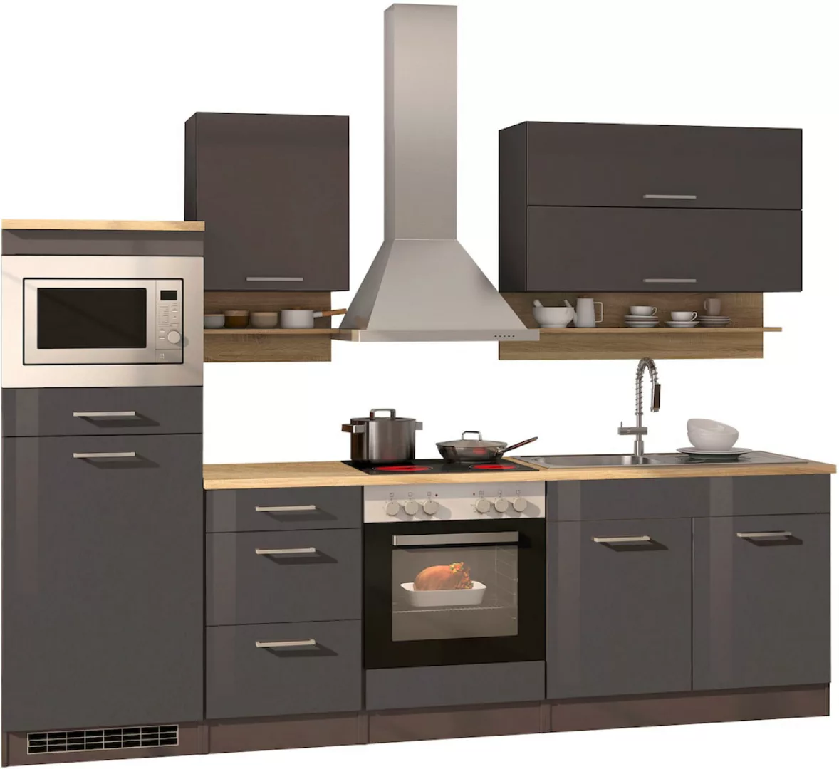 HELD MÖBEL Küchenzeile »Mailand«, mit Elektrogeräten, Breite 270 cm günstig online kaufen