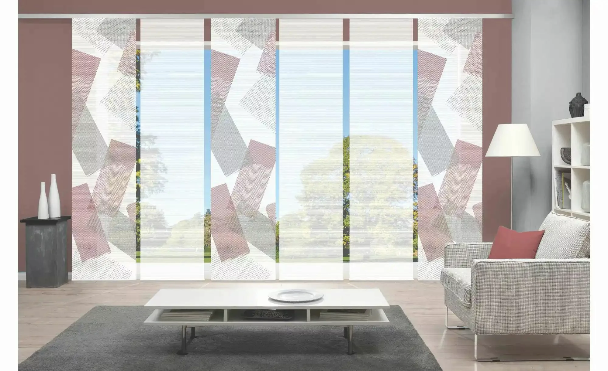VISION S Schiebevorhang   ¦ rot ¦ Synthetik ¦ Maße (cm): B: 60 H: 260 Gardi günstig online kaufen