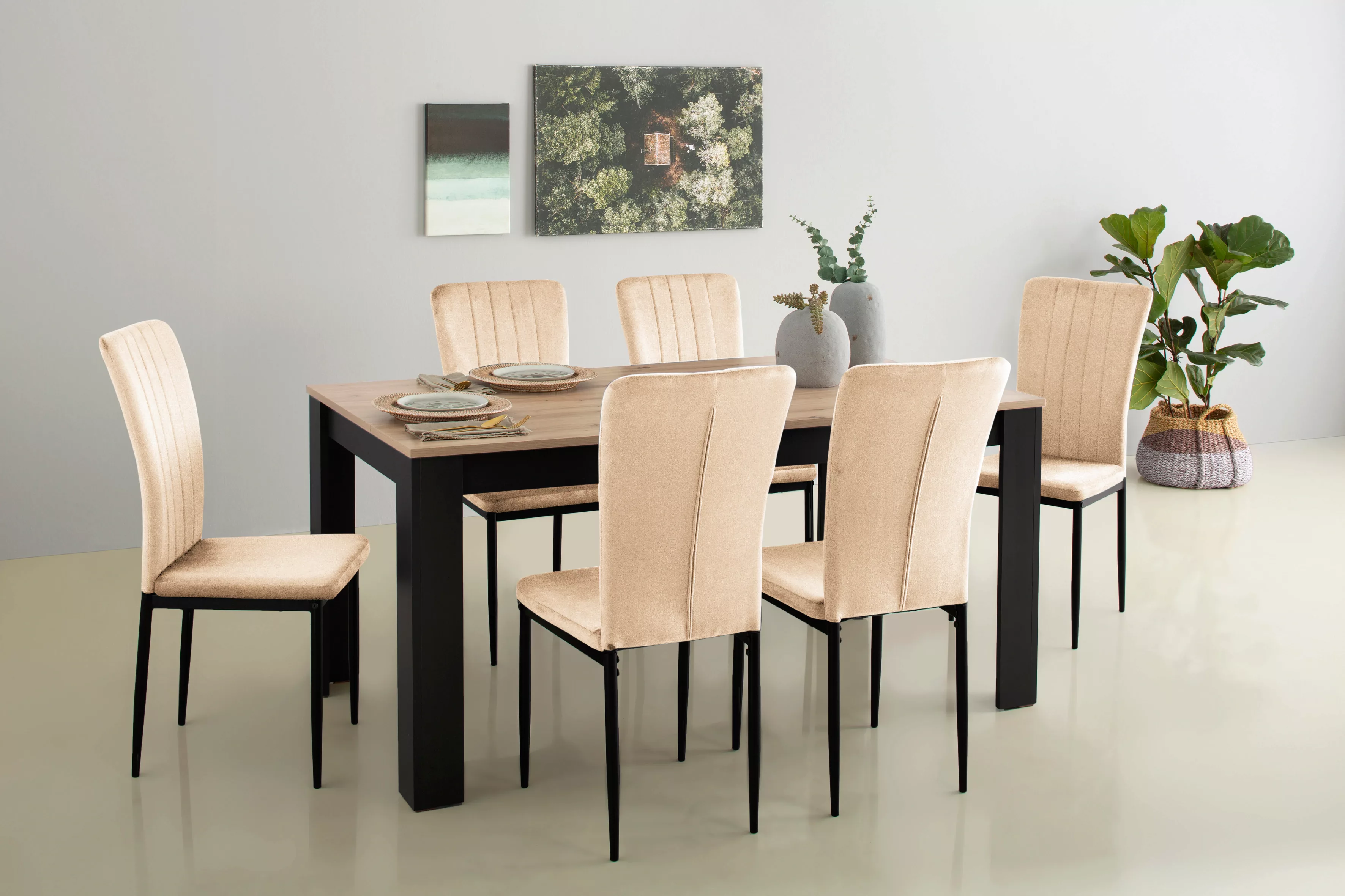 Home affaire Essgruppe "Bergamo", (Set, 7 tlg.), moderne 7-tlg Essgruppe, U günstig online kaufen