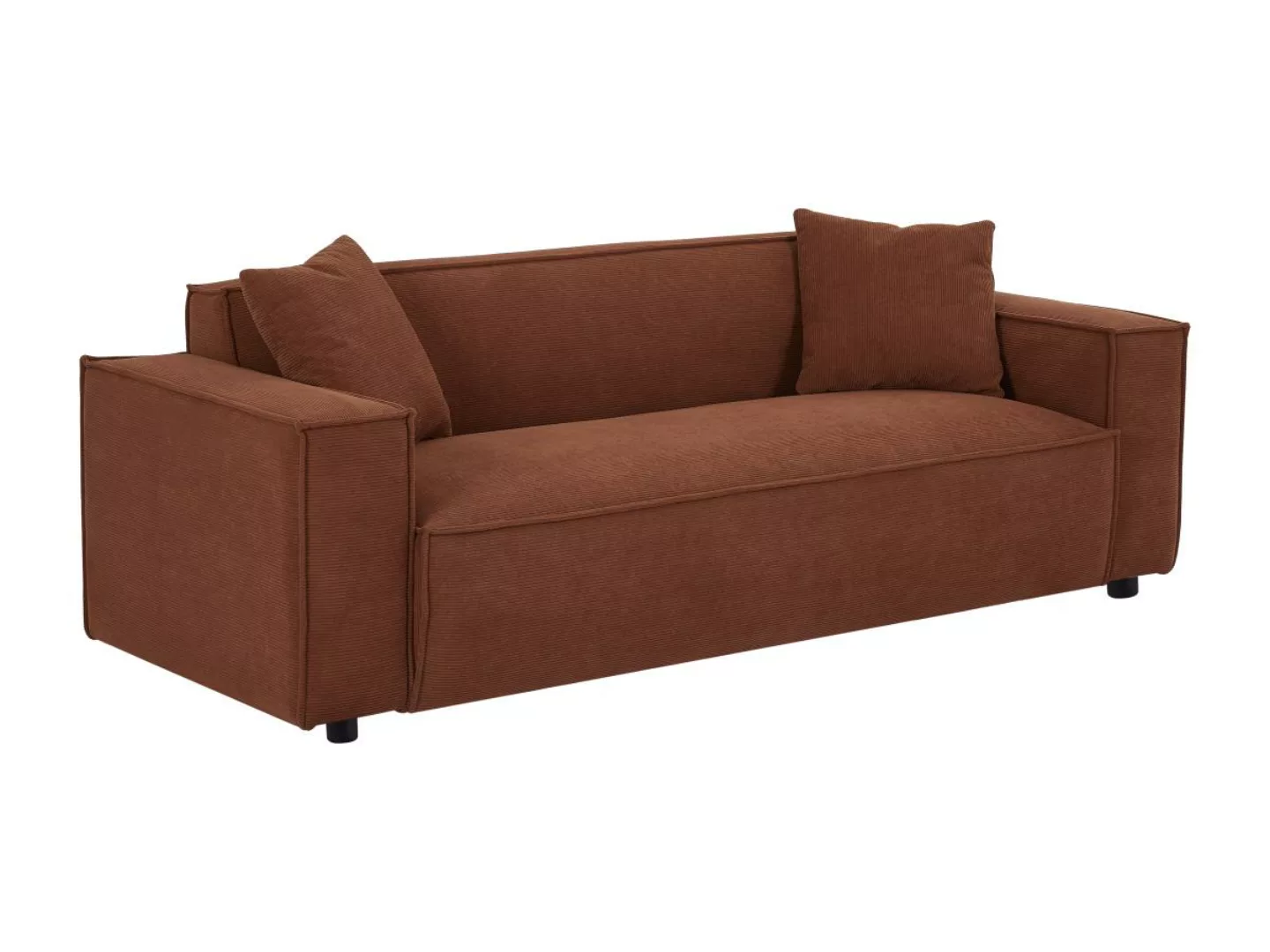 Sofa 3-Sitzer - Cord - Terracotta - BORORE günstig online kaufen