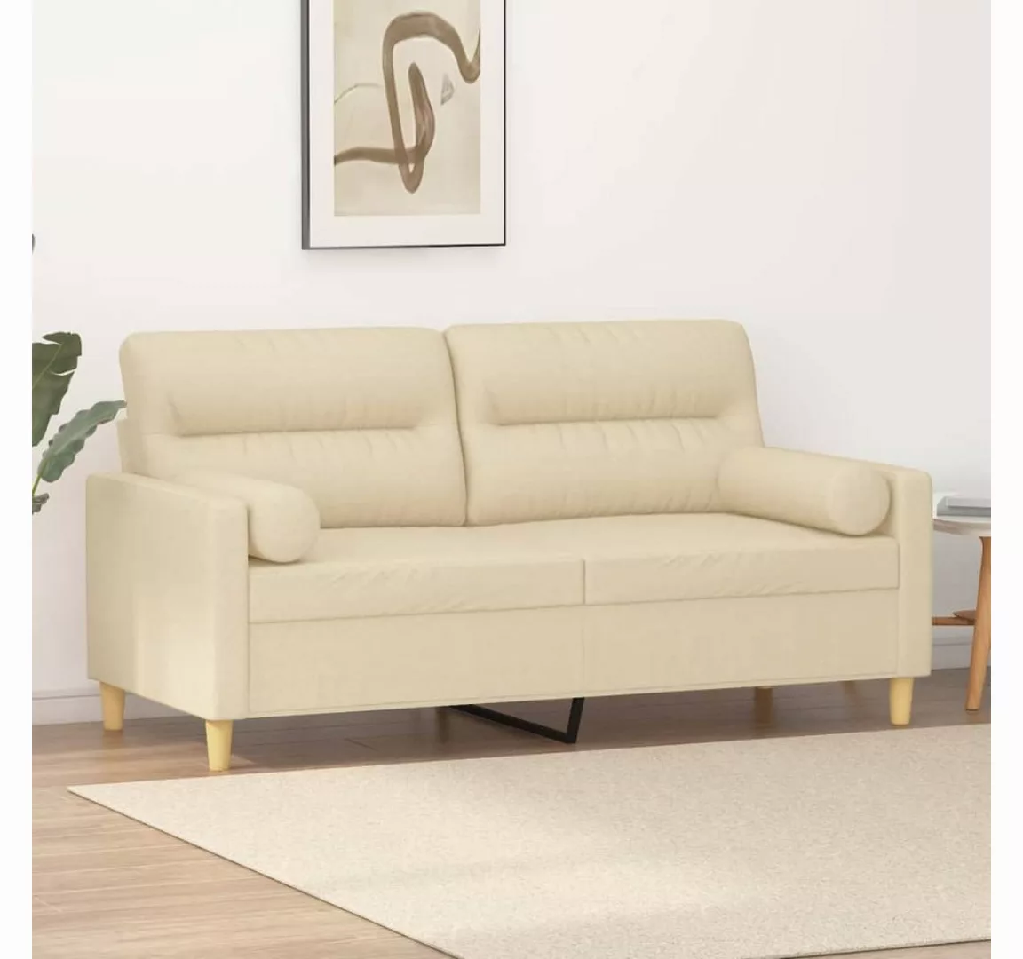 vidaXL Sofa Sofa mit Zierkissen Stoff, 140 cm, 2-Sitzer günstig online kaufen