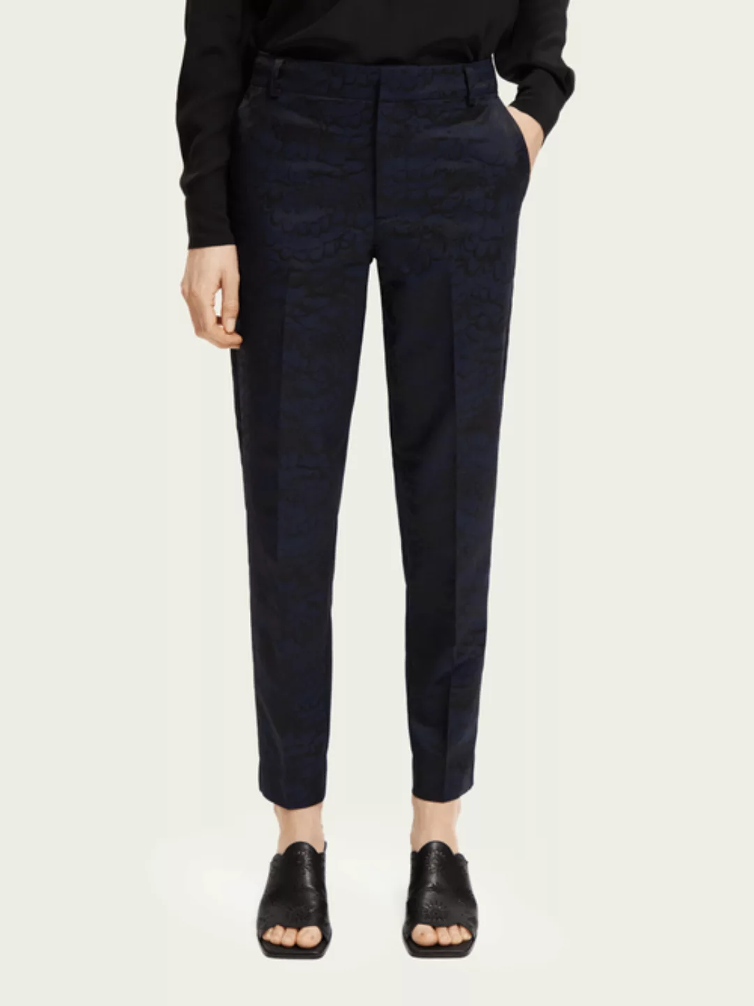 The Lowry mid-rise slim fit jacquard trousers günstig online kaufen