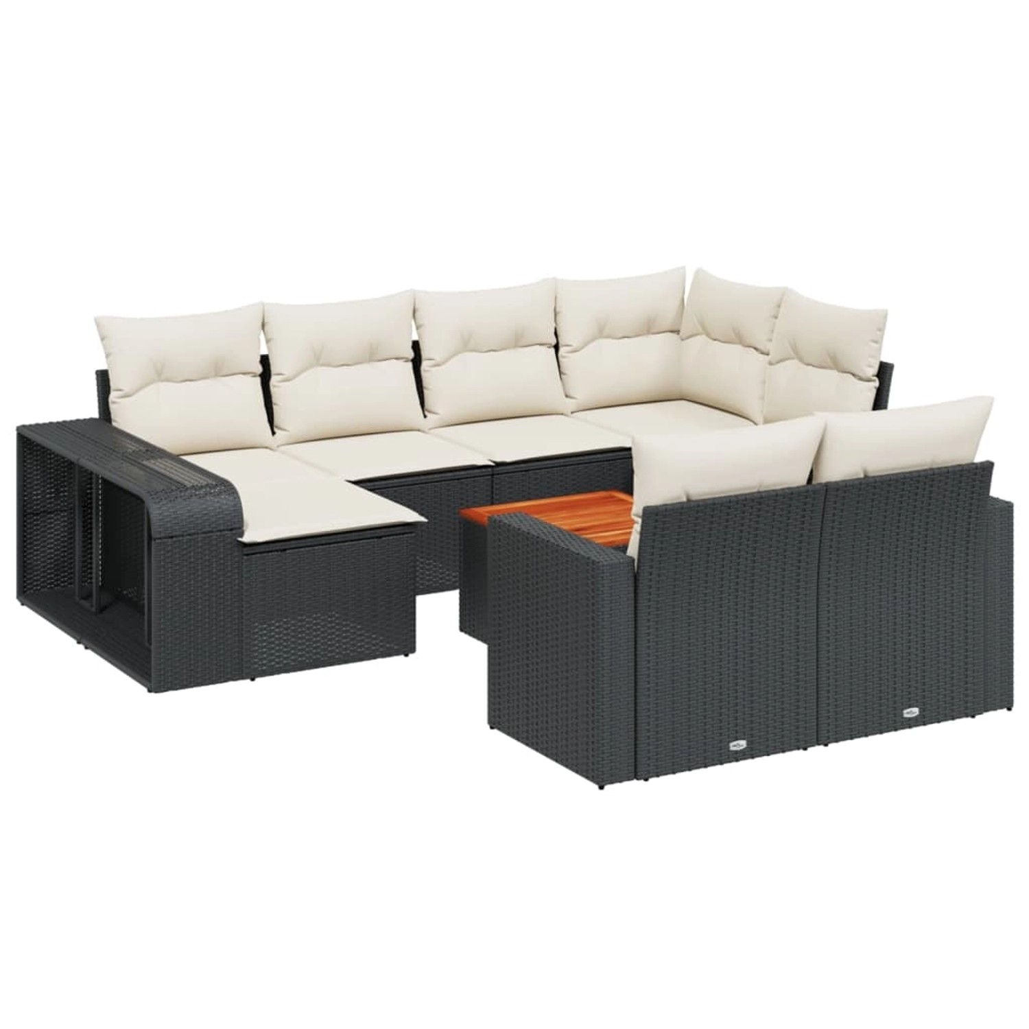 vidaXL 11-Tlg Garten-Sofagarnitur mit Kissen Schwarz Poly Rattan 3228916 günstig online kaufen