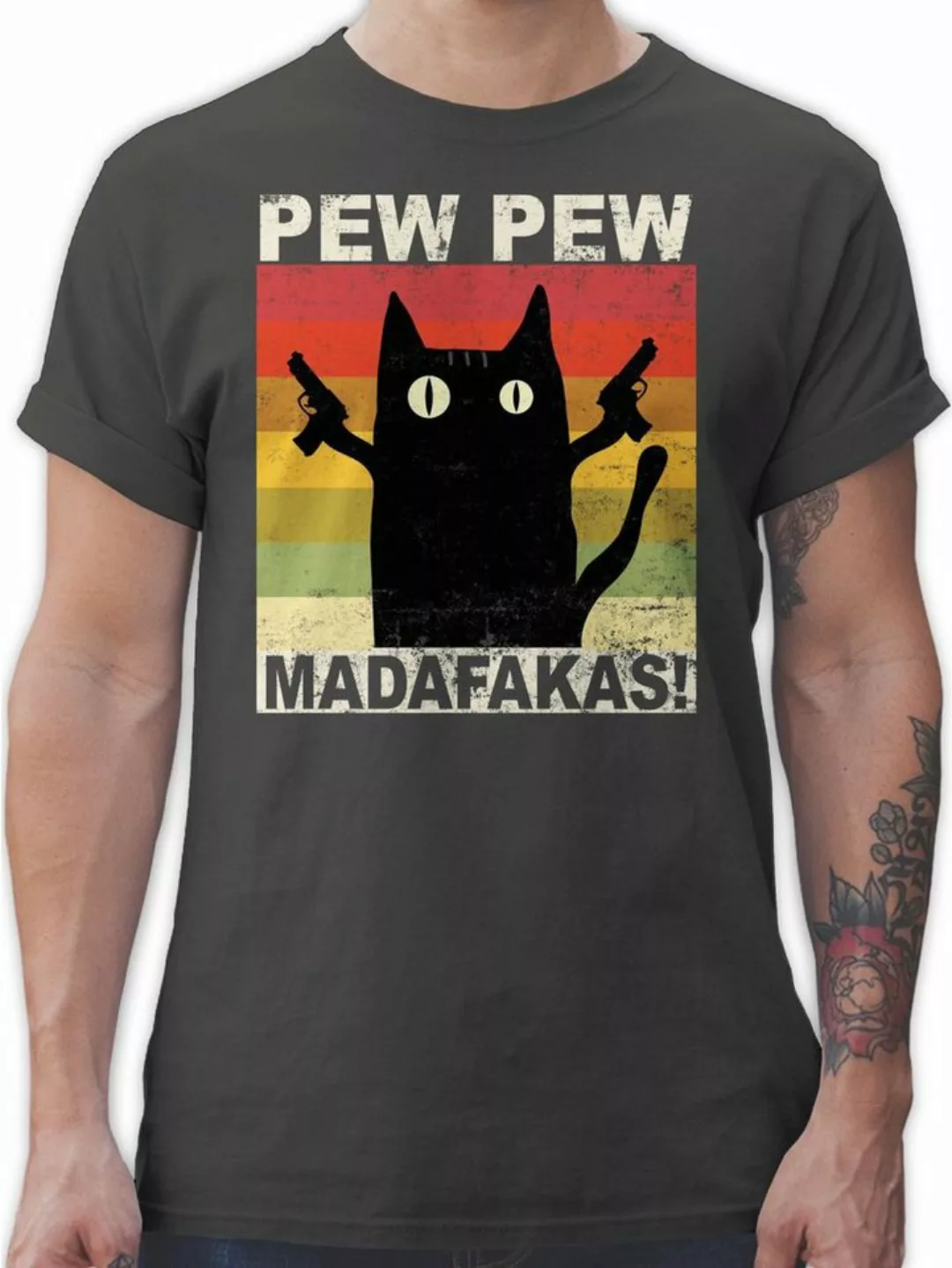 Shirtracer T-Shirt Pew Pew Madafakas Sprüche Statement günstig online kaufen